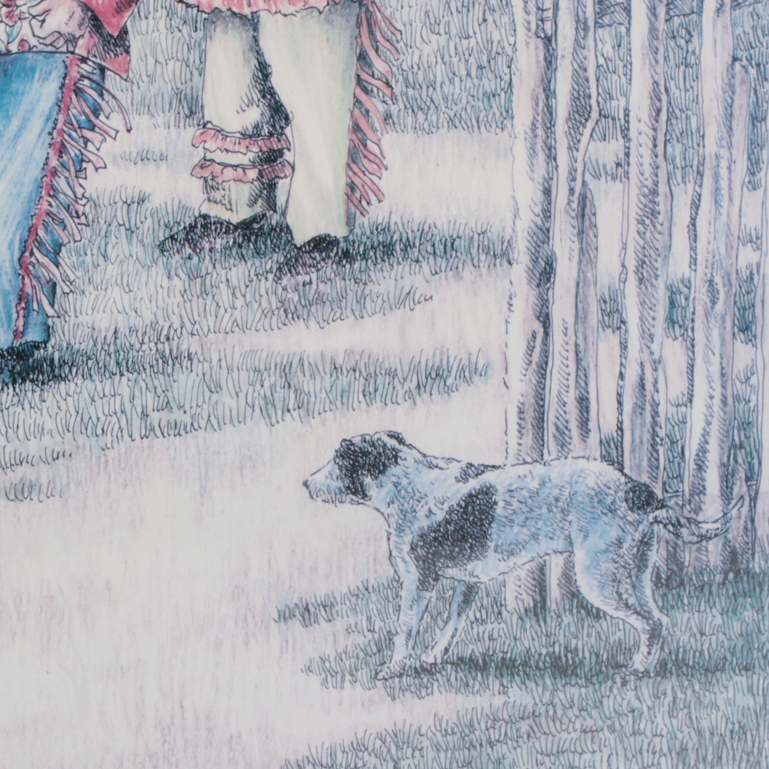 Floyd Sonnier Offset Lithograph "Tee-Mamou Mardi Gras Two-Step"