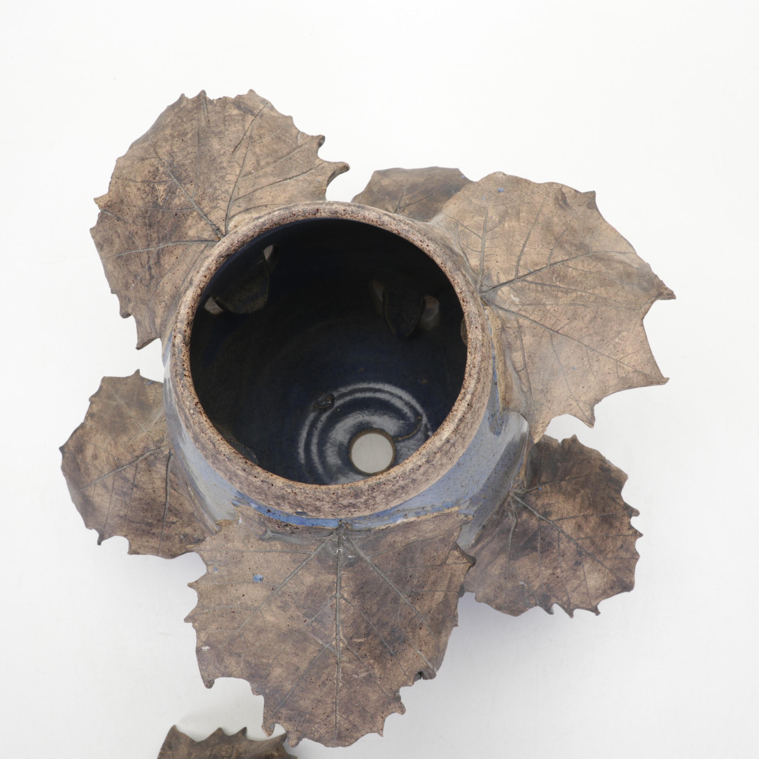 Contemporary Art Pottery Two-Piece Bird Feeder