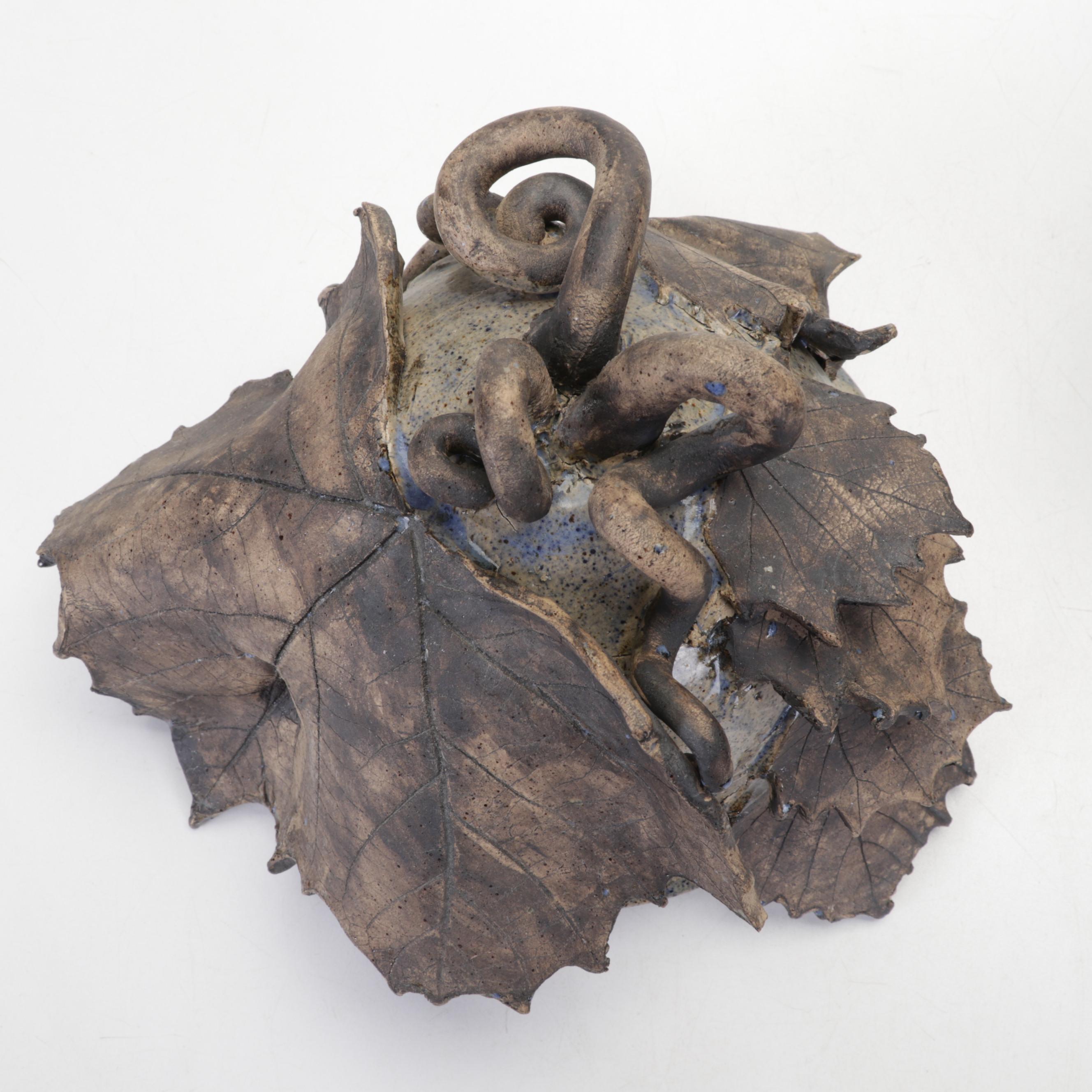 Contemporary Art Pottery Two-Piece Bird Feeder