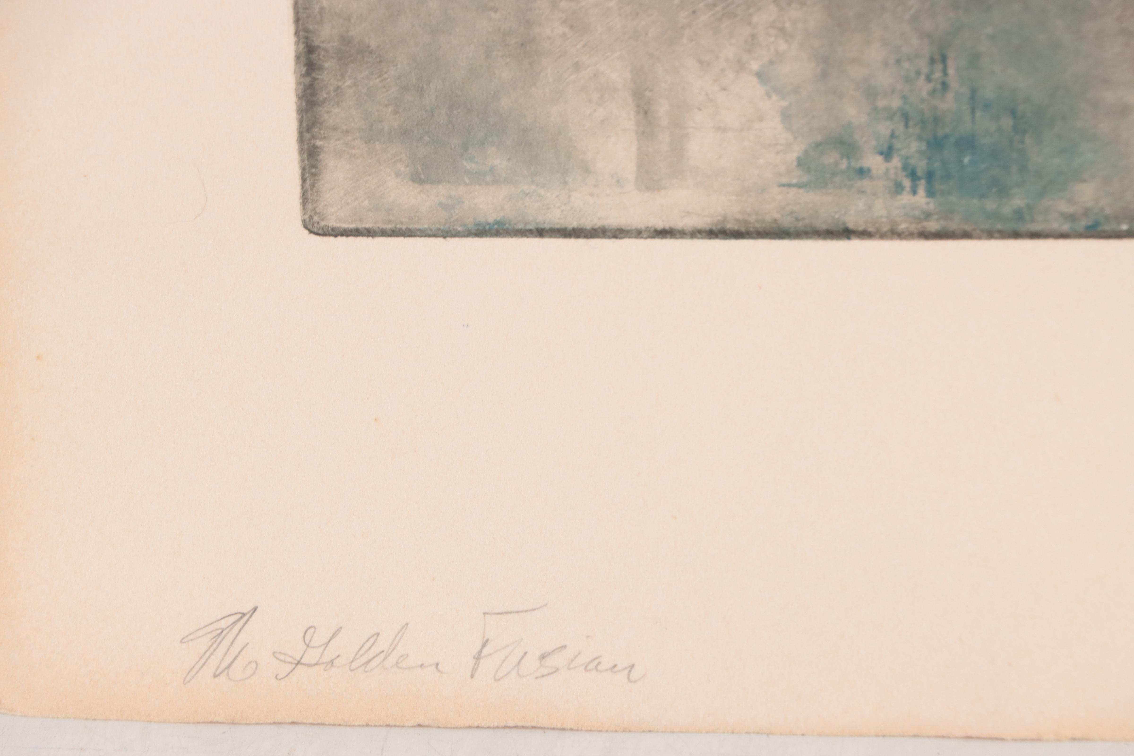 David L. Faber Lithograph "The Golden Fresian," 1978