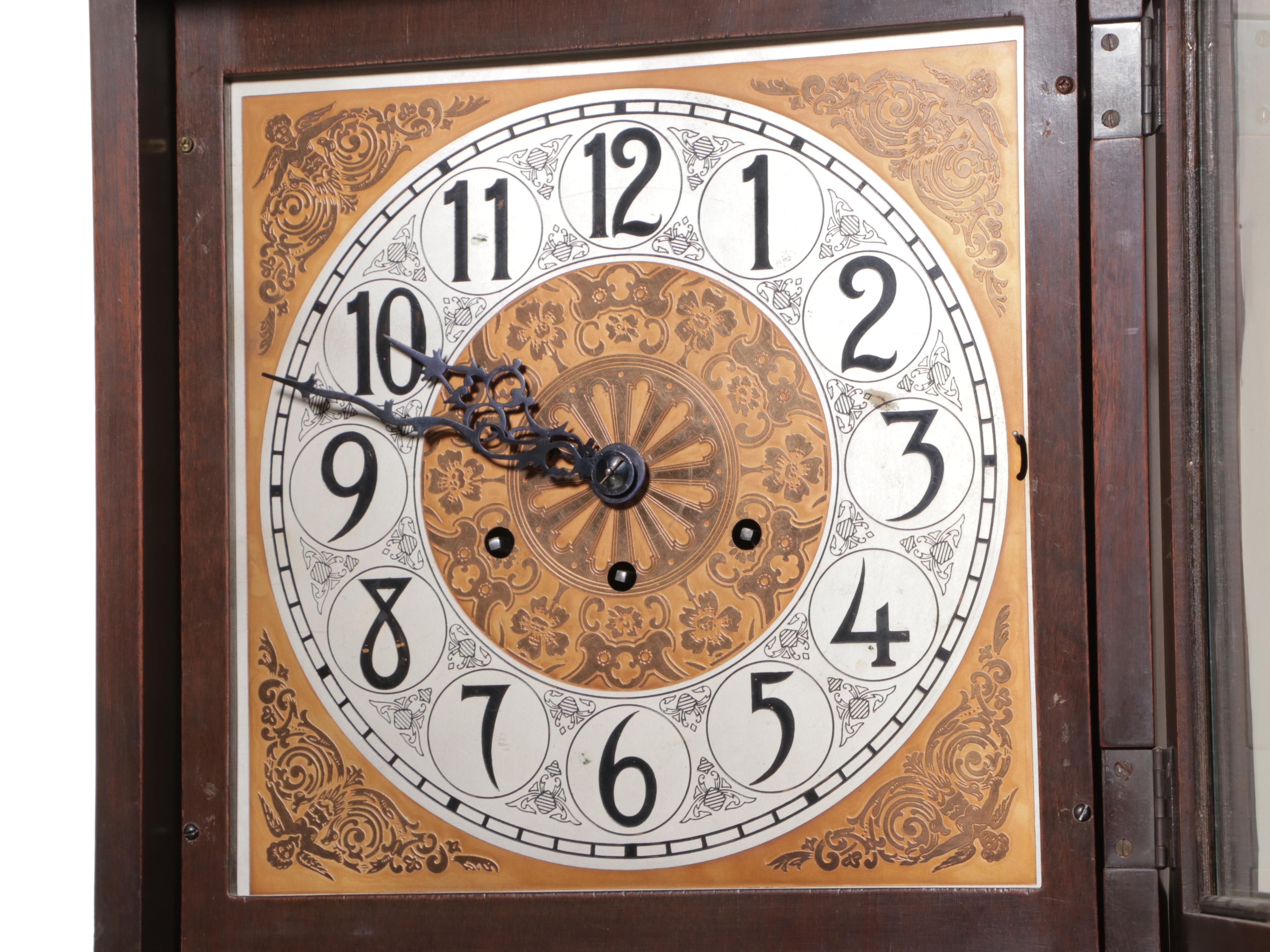 Colonial Mfg. Co. Mahogany Case Grandfather Clock