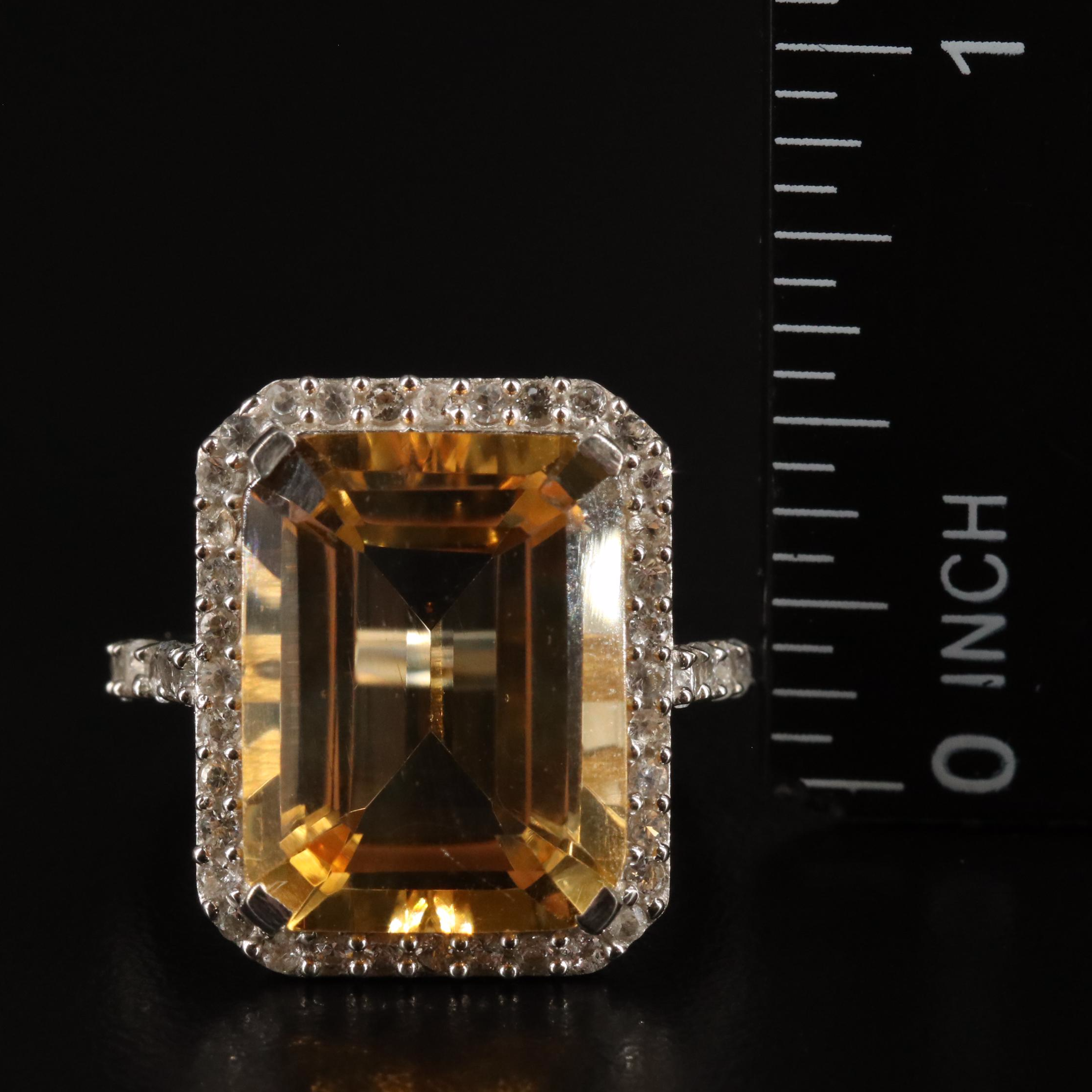 Sterling Citrine and White Topaz Ring