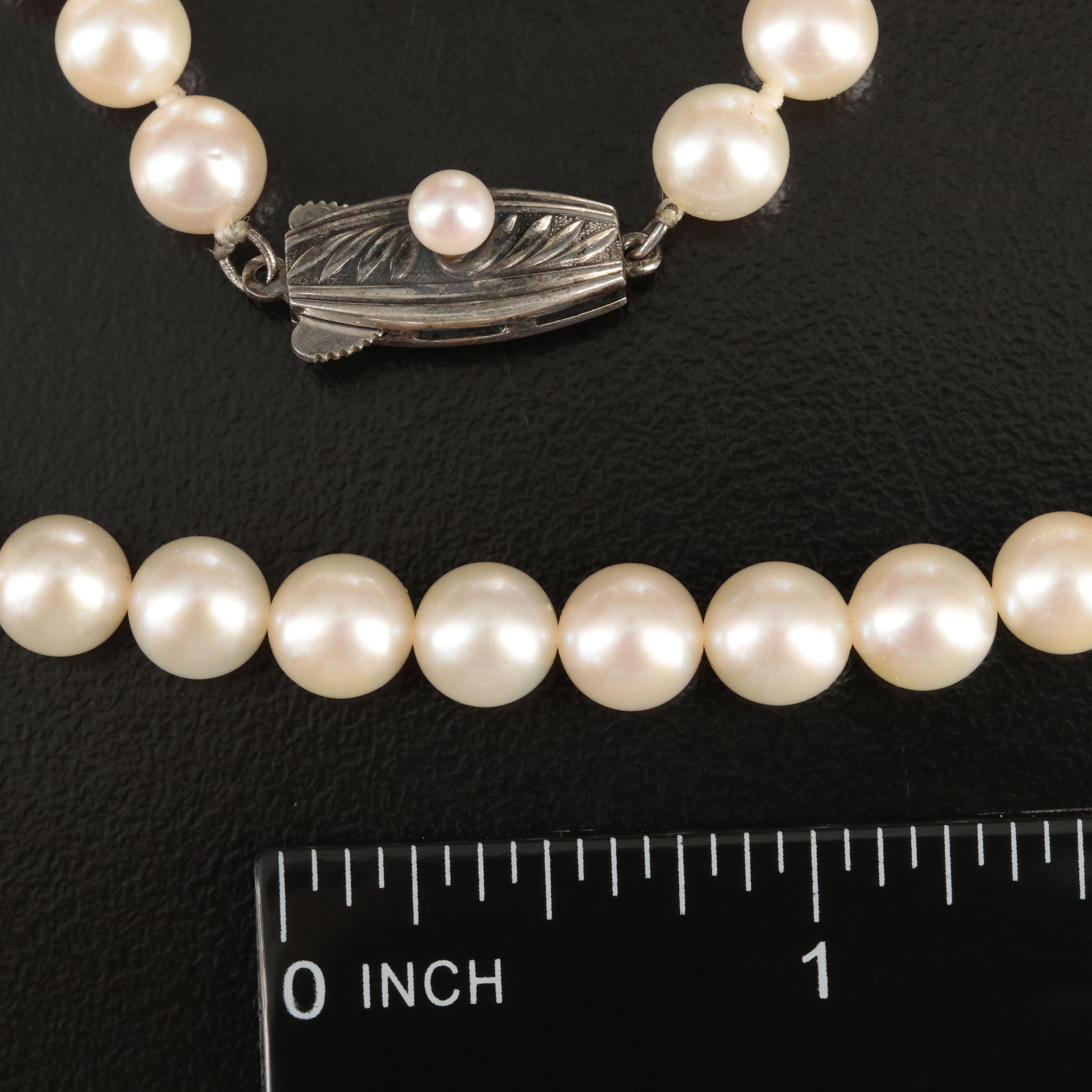 Mikimoto Pearl Necklace with Sterling Clasp