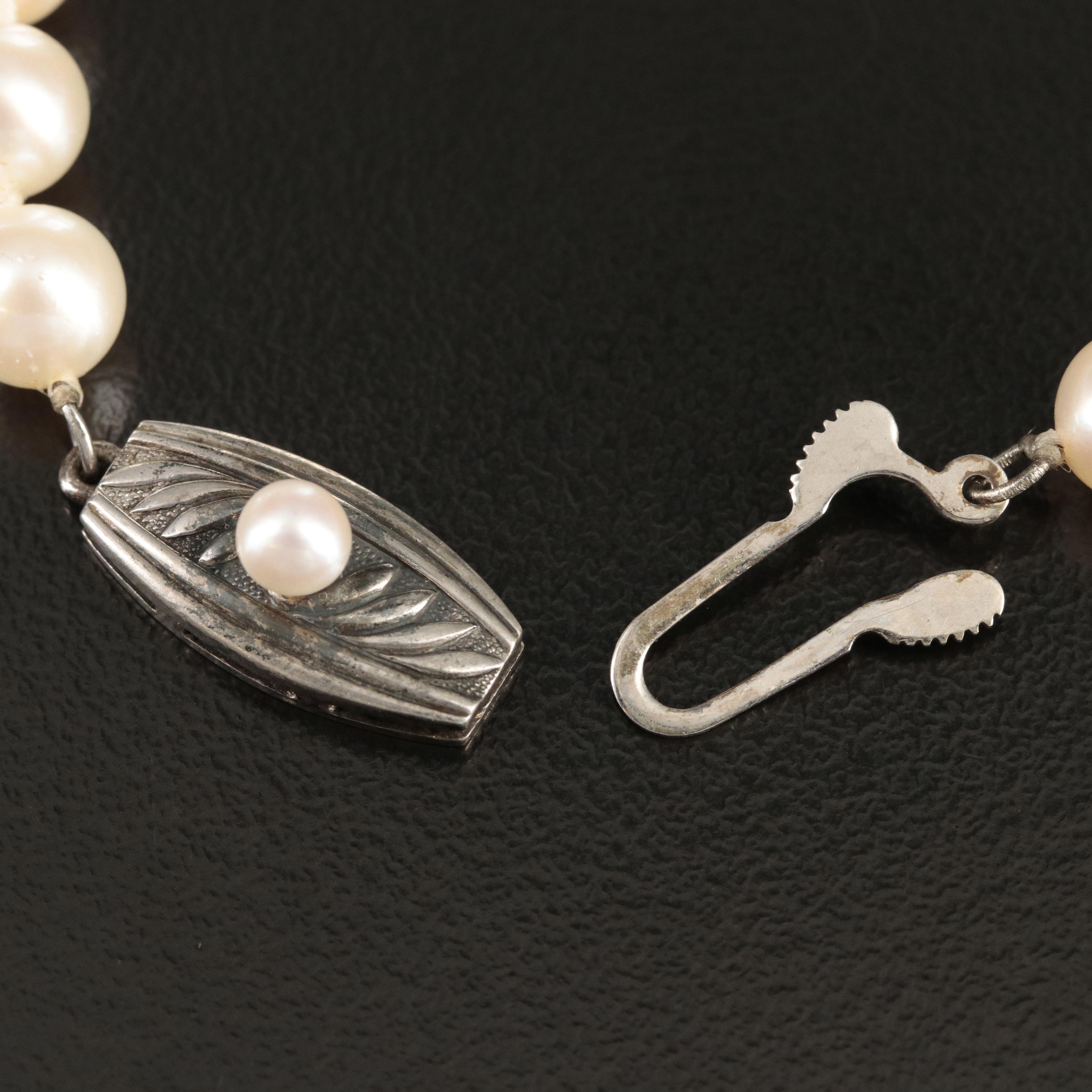 Mikimoto Pearl Necklace with Sterling Clasp