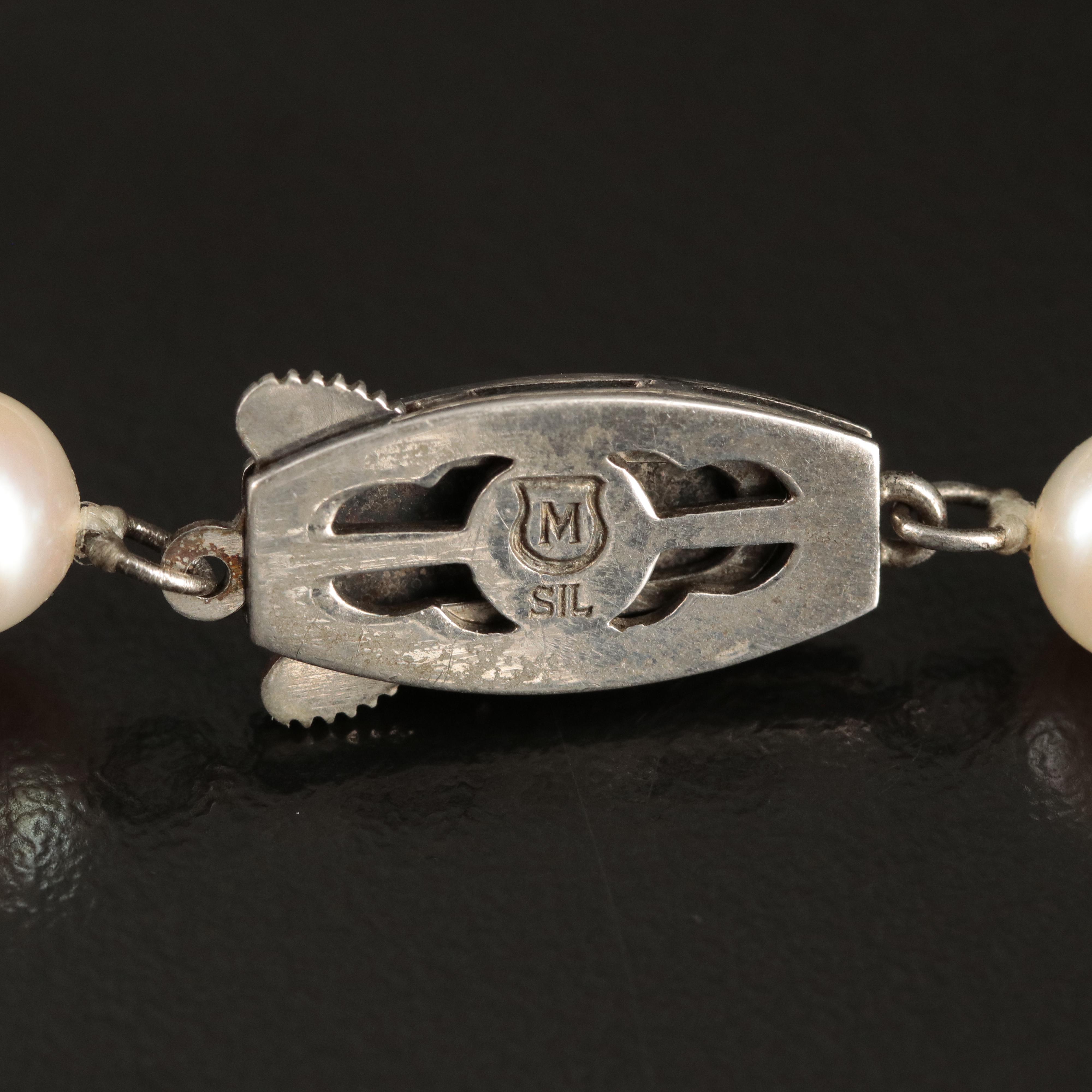 Mikimoto Pearl Necklace with Sterling Clasp