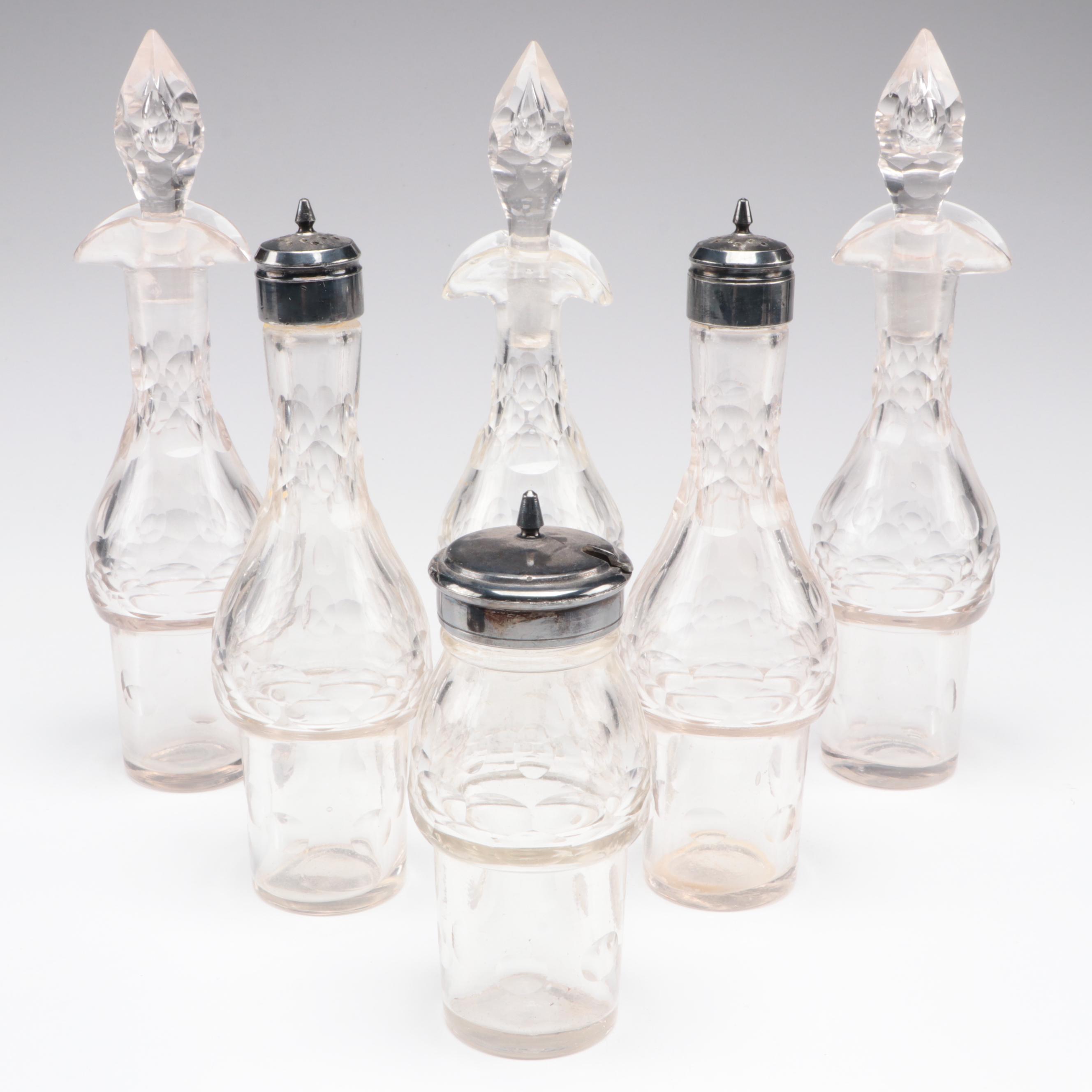 Meriden Britannia Co. Silver Plate and Glass Cruet Set, Late 19th Century
