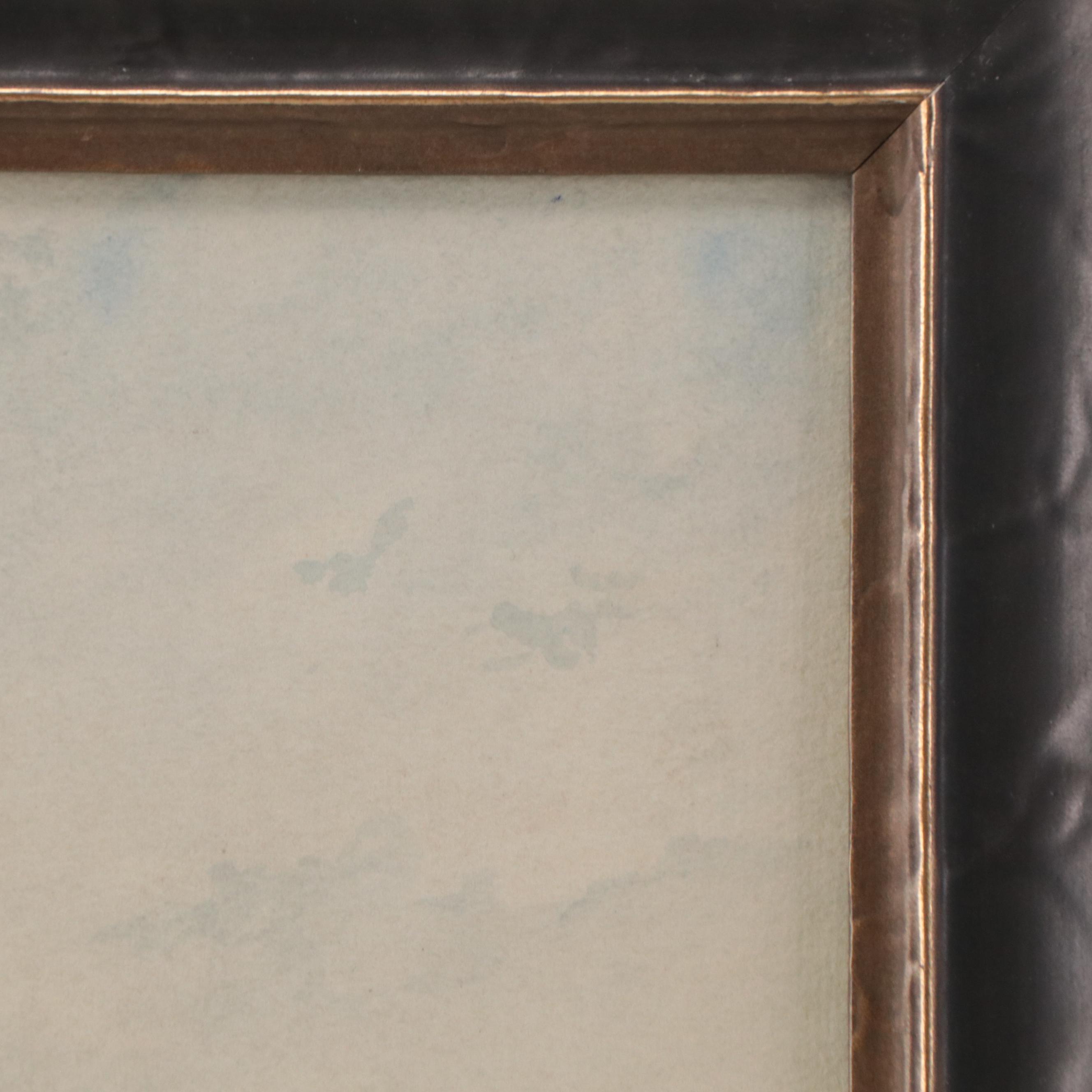 H. W. Dickenson Watercolor Painting of Rocky Coastline