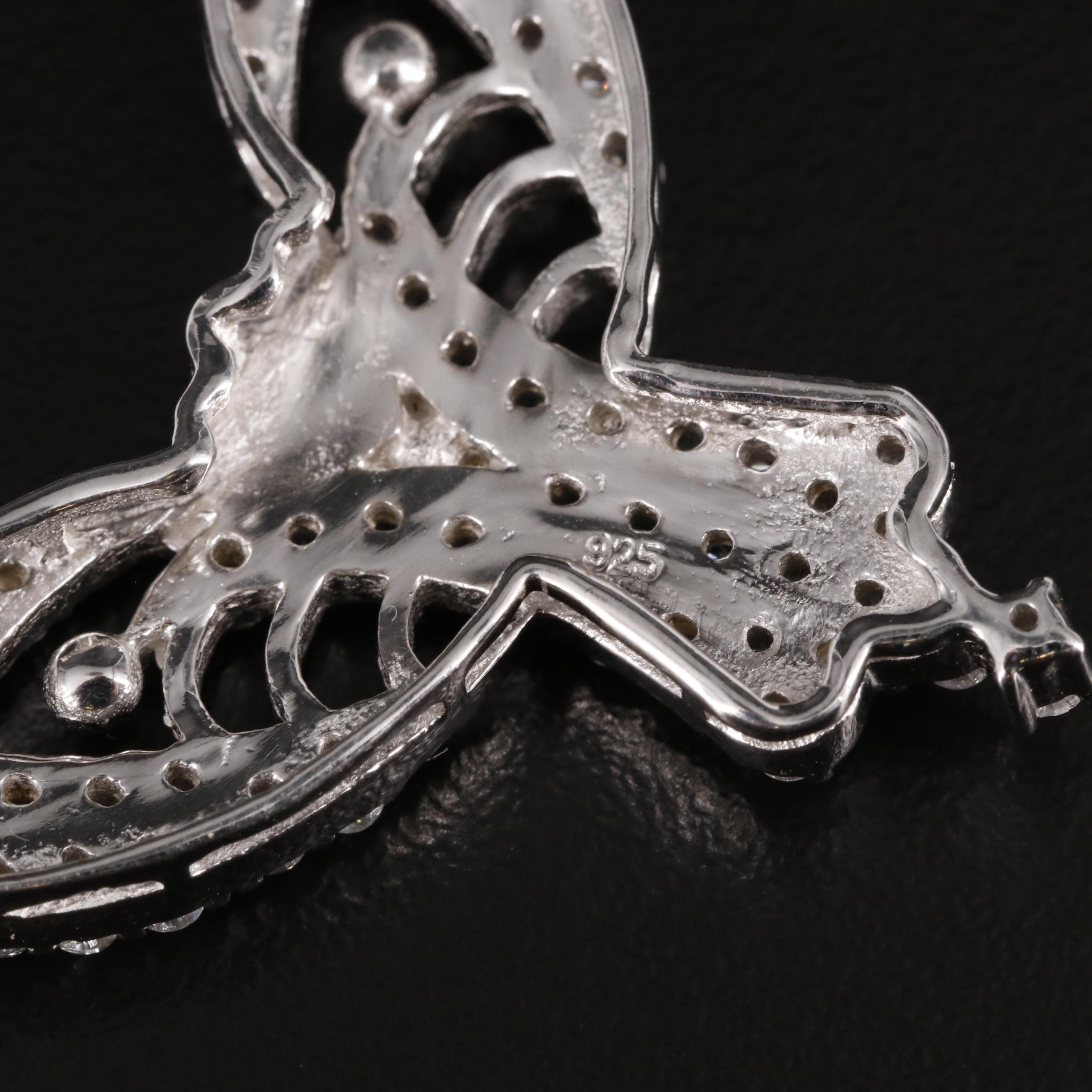 Sterling Cubic Zirconia Butterfly Necklace