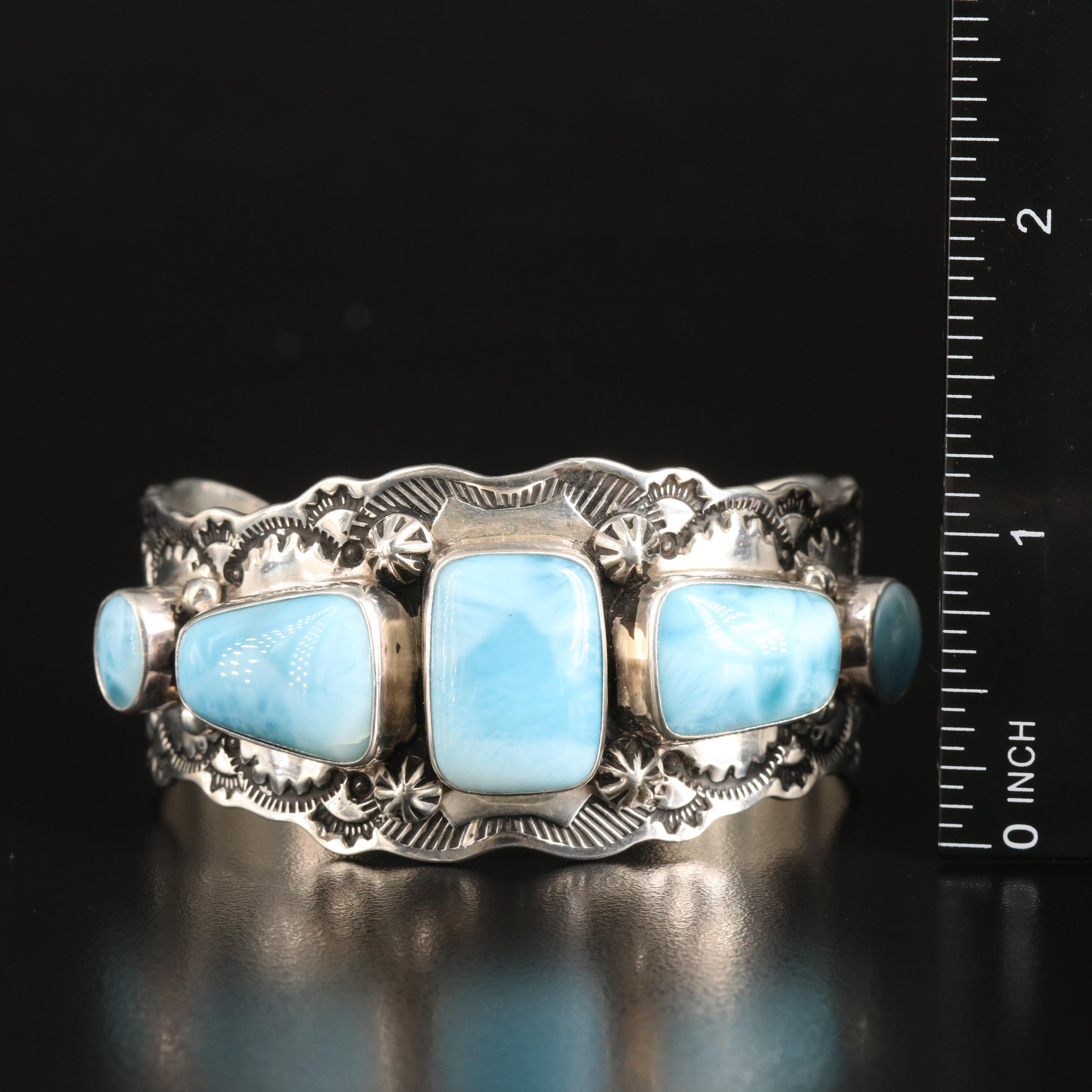 Southwestern Cuff Featured in Sterling Larimar Jewelry