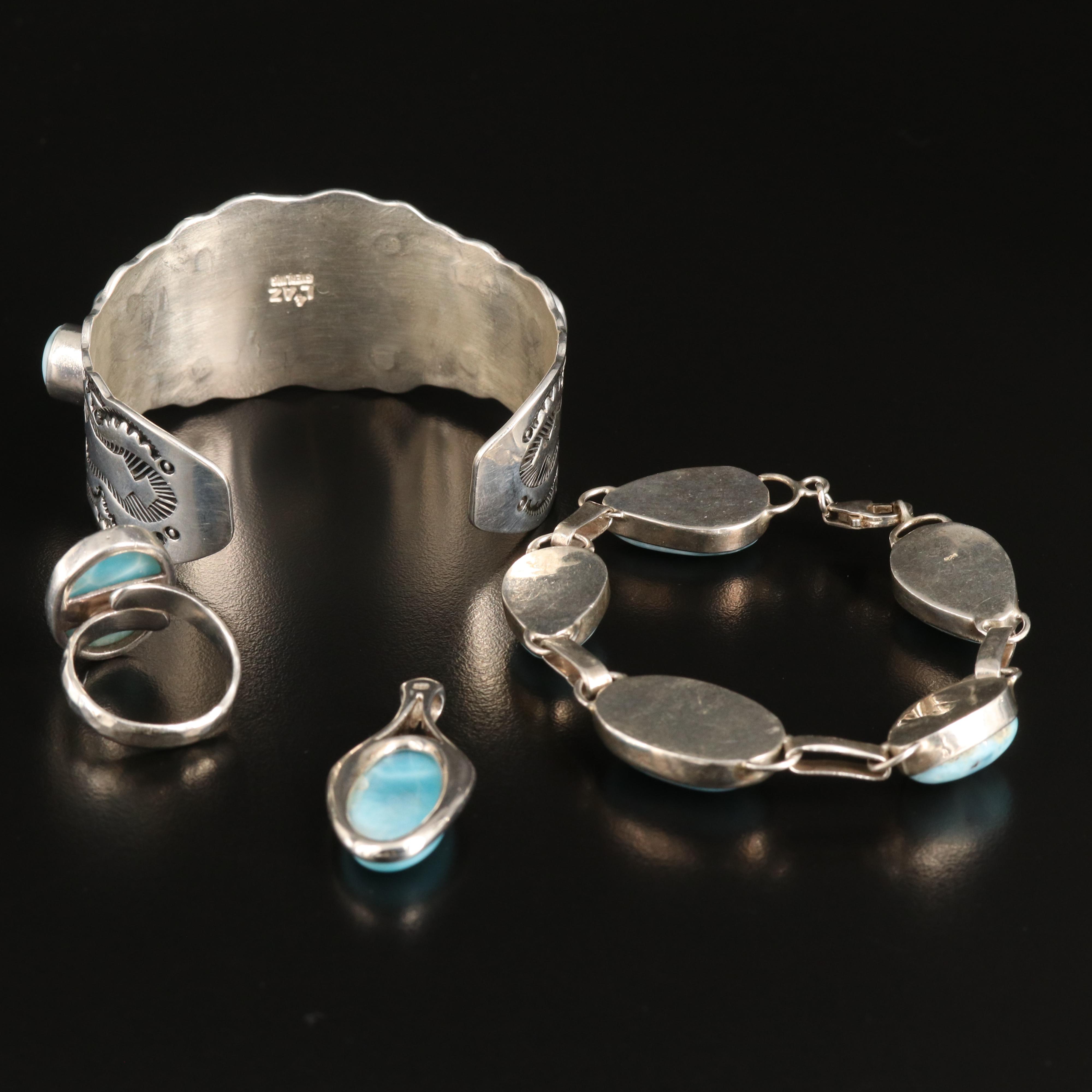 Southwestern Cuff Featured in Sterling Larimar Jewelry