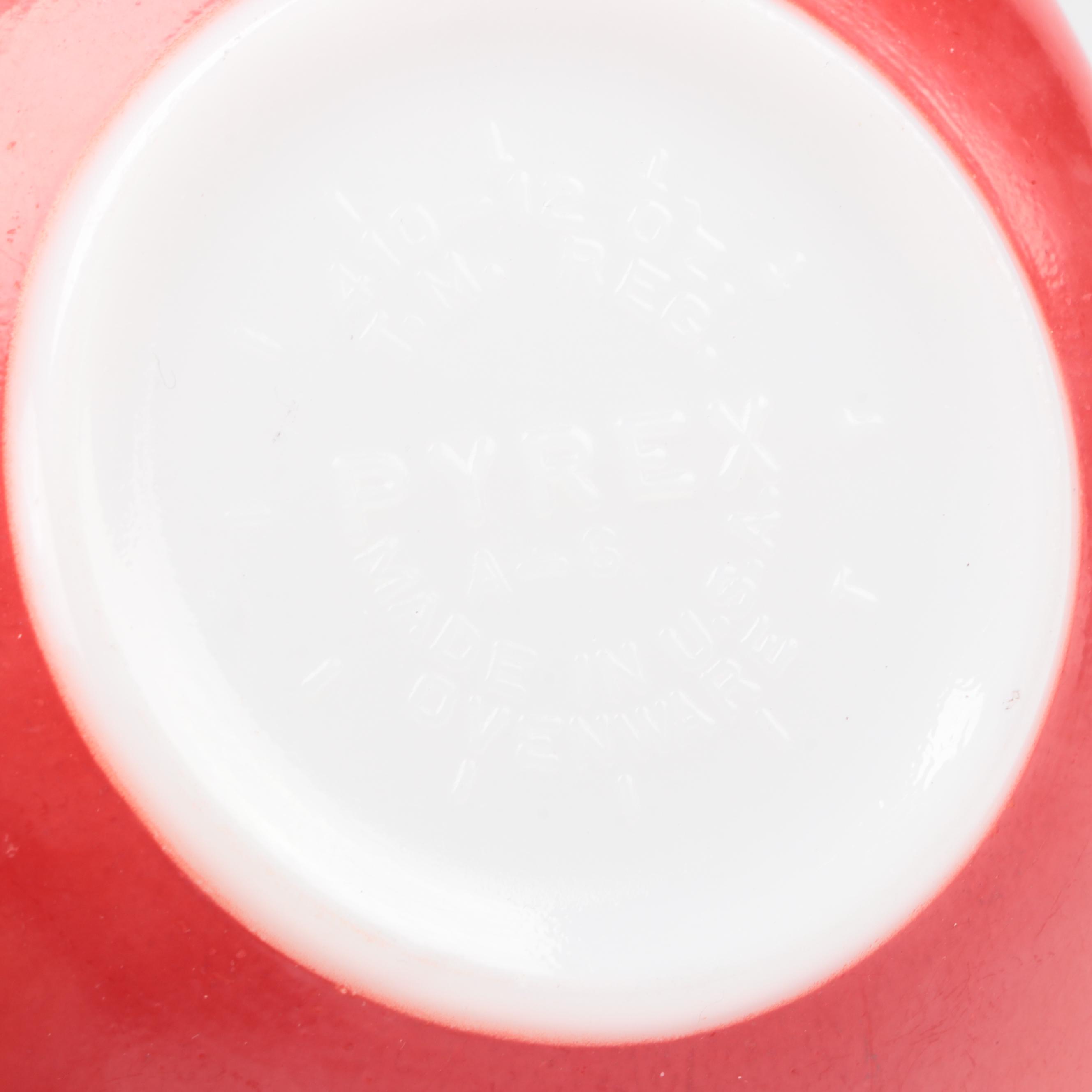 Pyrex Refrigerator Dish and "Primary Color" Glass Bowls