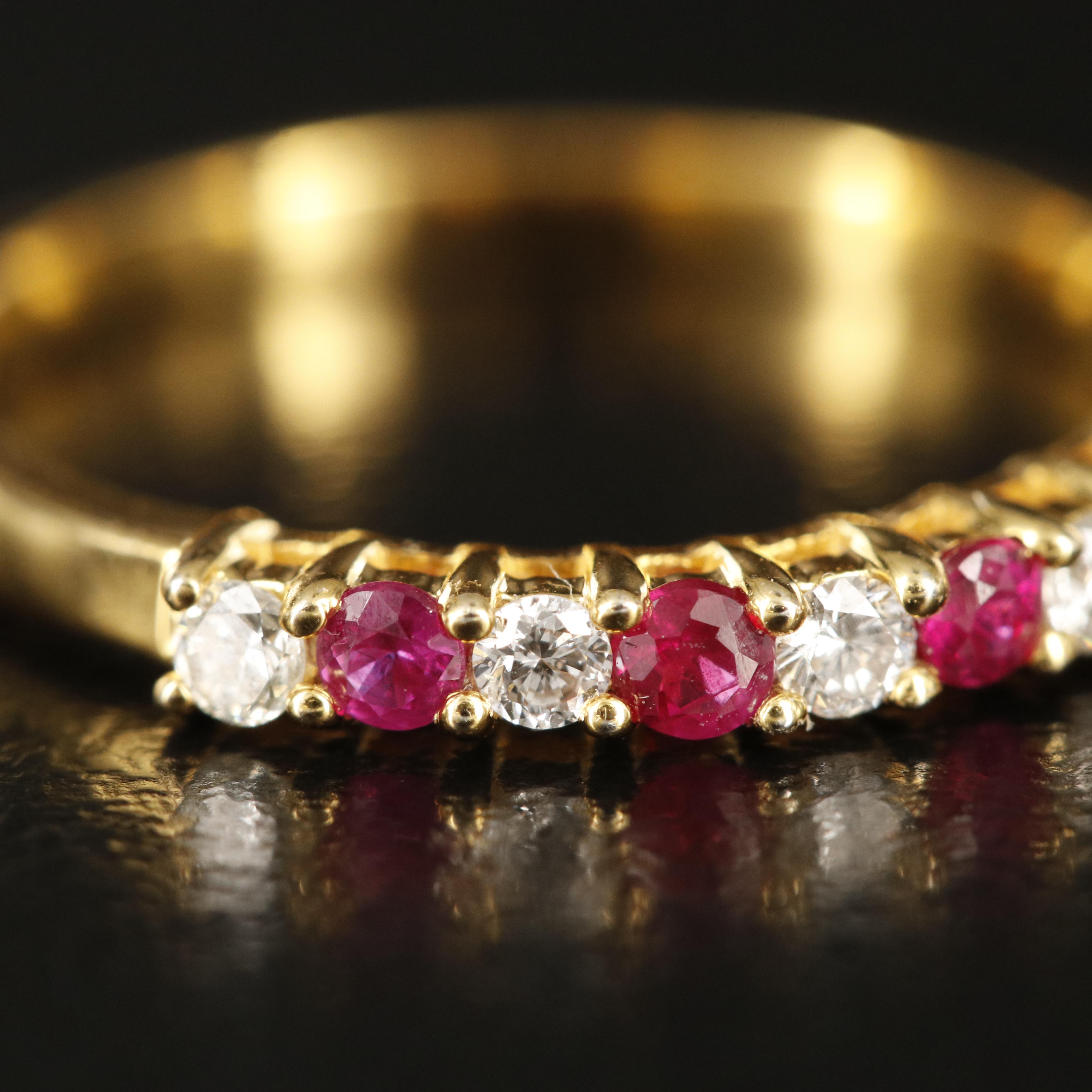 14K Diamond and Ruby Band