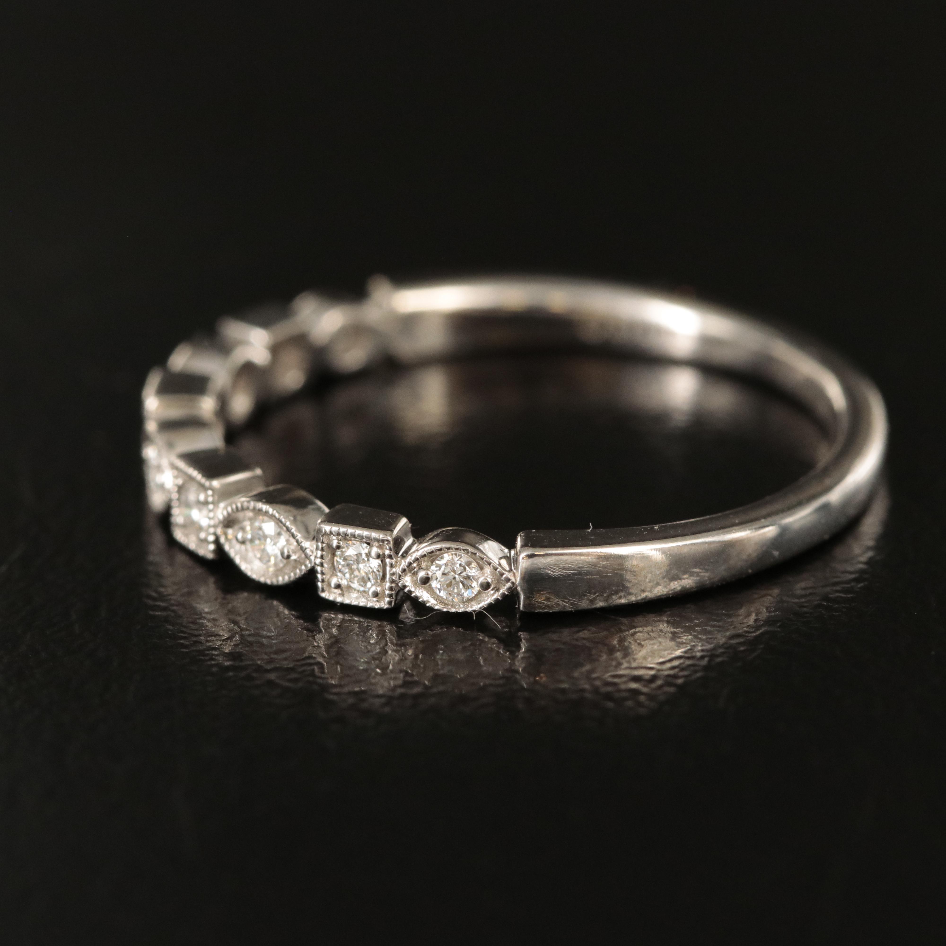 14K 0.16 CTW Diamond Patterned Band