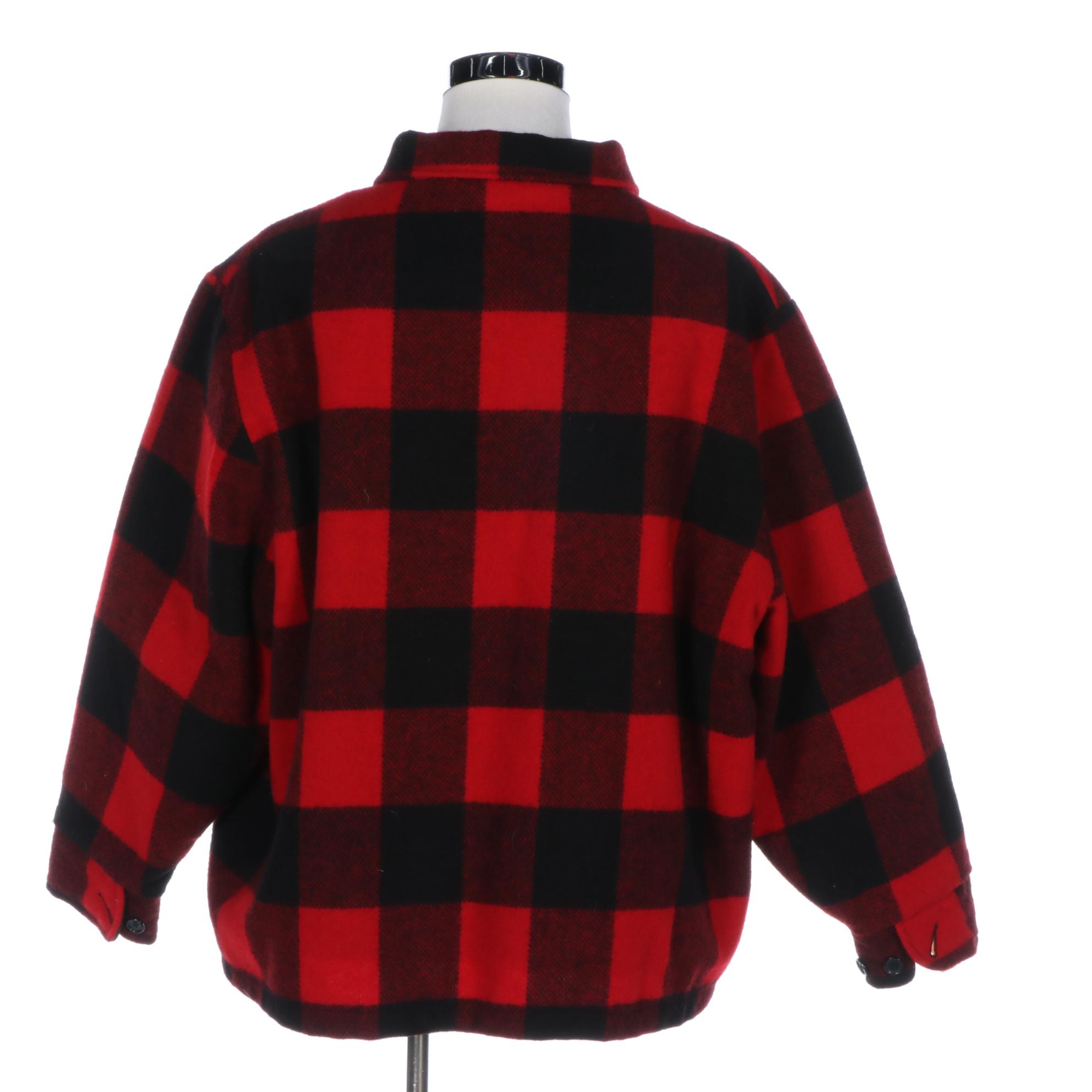 Men's Woolrich Classic Buffalo Plaid Wool Jacket with Fleece Lining