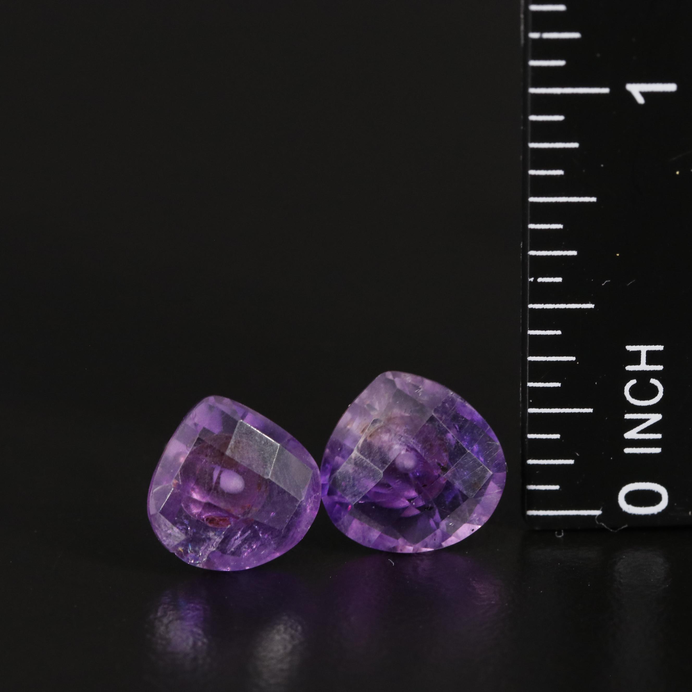 Sterling Amethyst Pear-Cut Stud Earrings