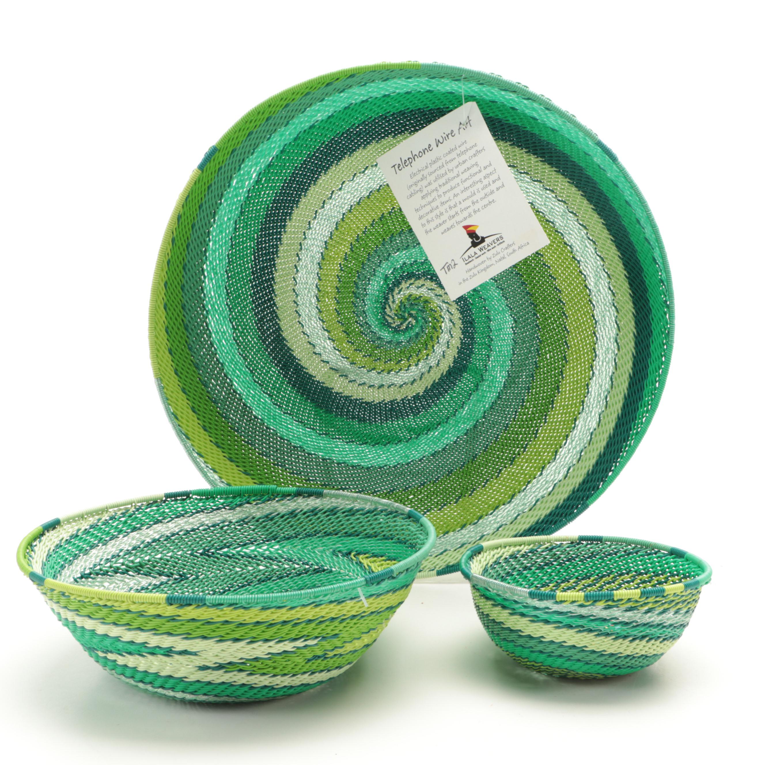 South African Ilala Weavers Zulu-Made Wire Baskets