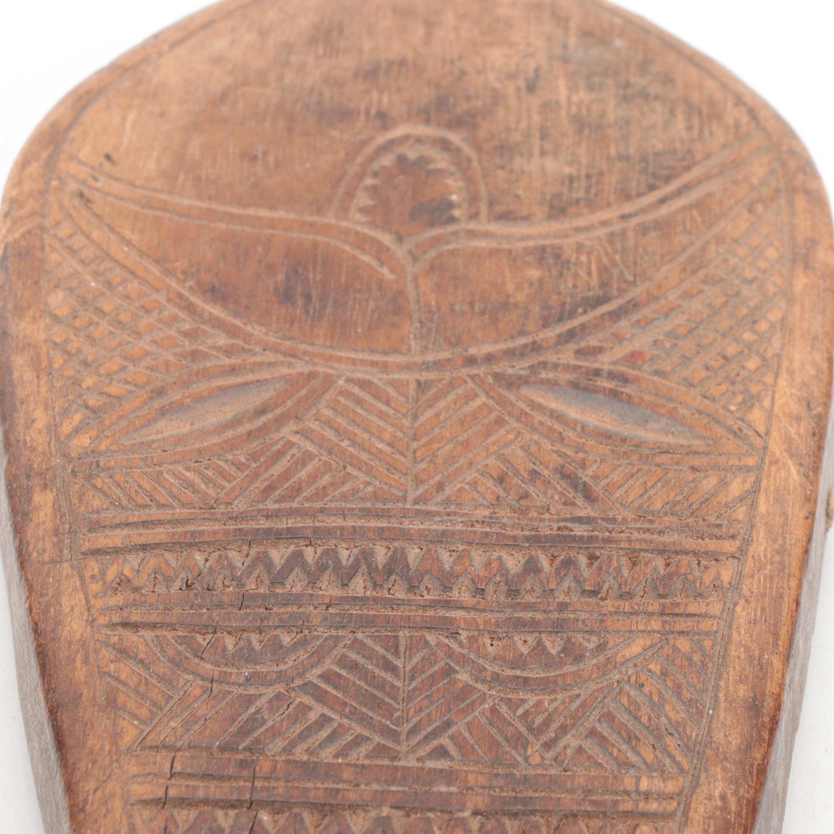 Burmese Carved Wood Ox Cart Elements, Mid-20th Century