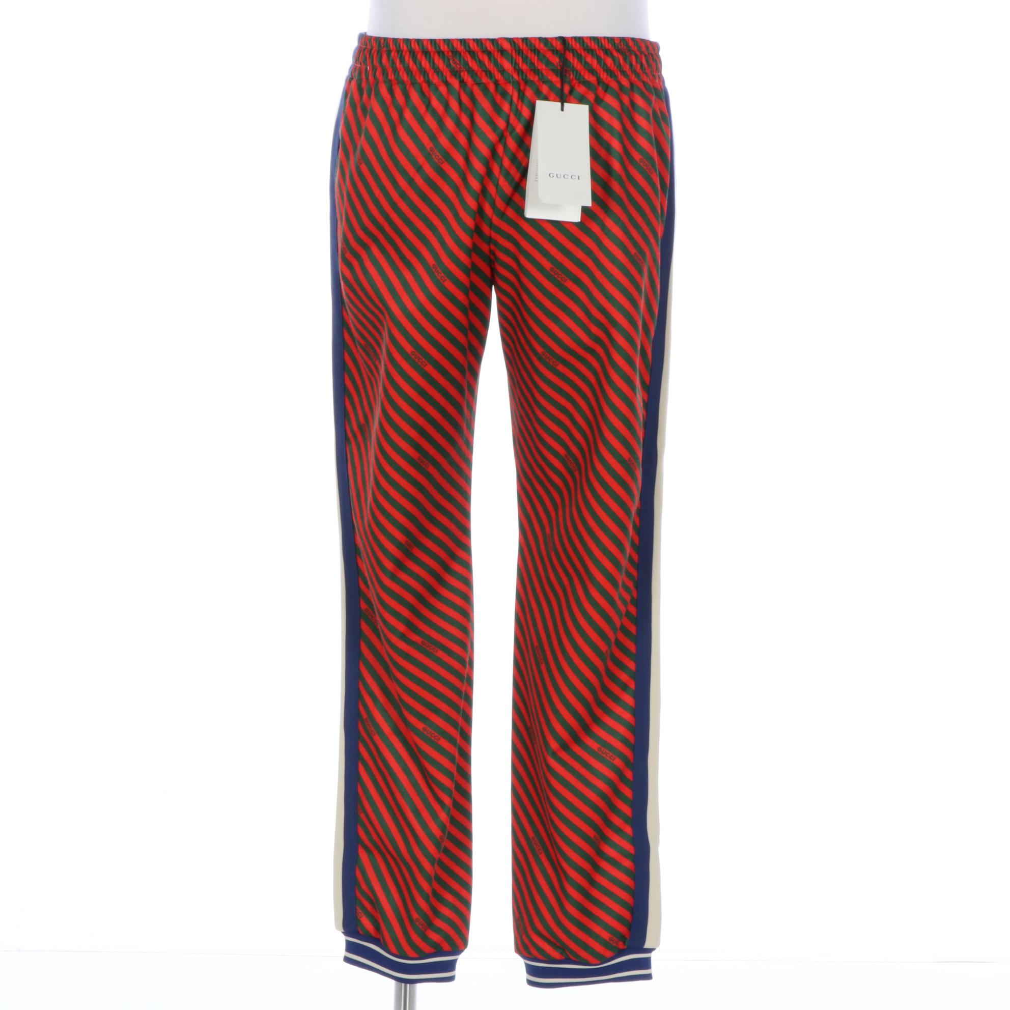 Men's Gucci Striped Joggers in Technical Jersey, New with Tag