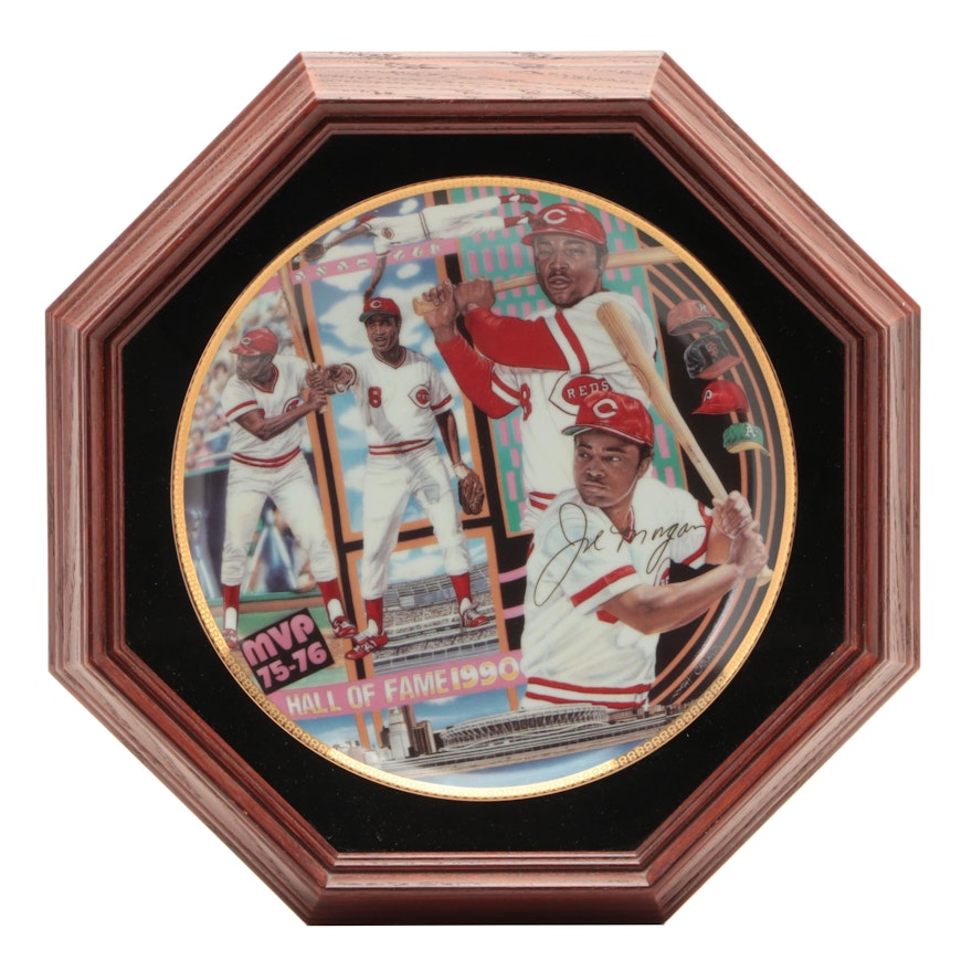 Sports Impressions Joe Morgan Cincinnati Reds Signed Collector Plate, 1990