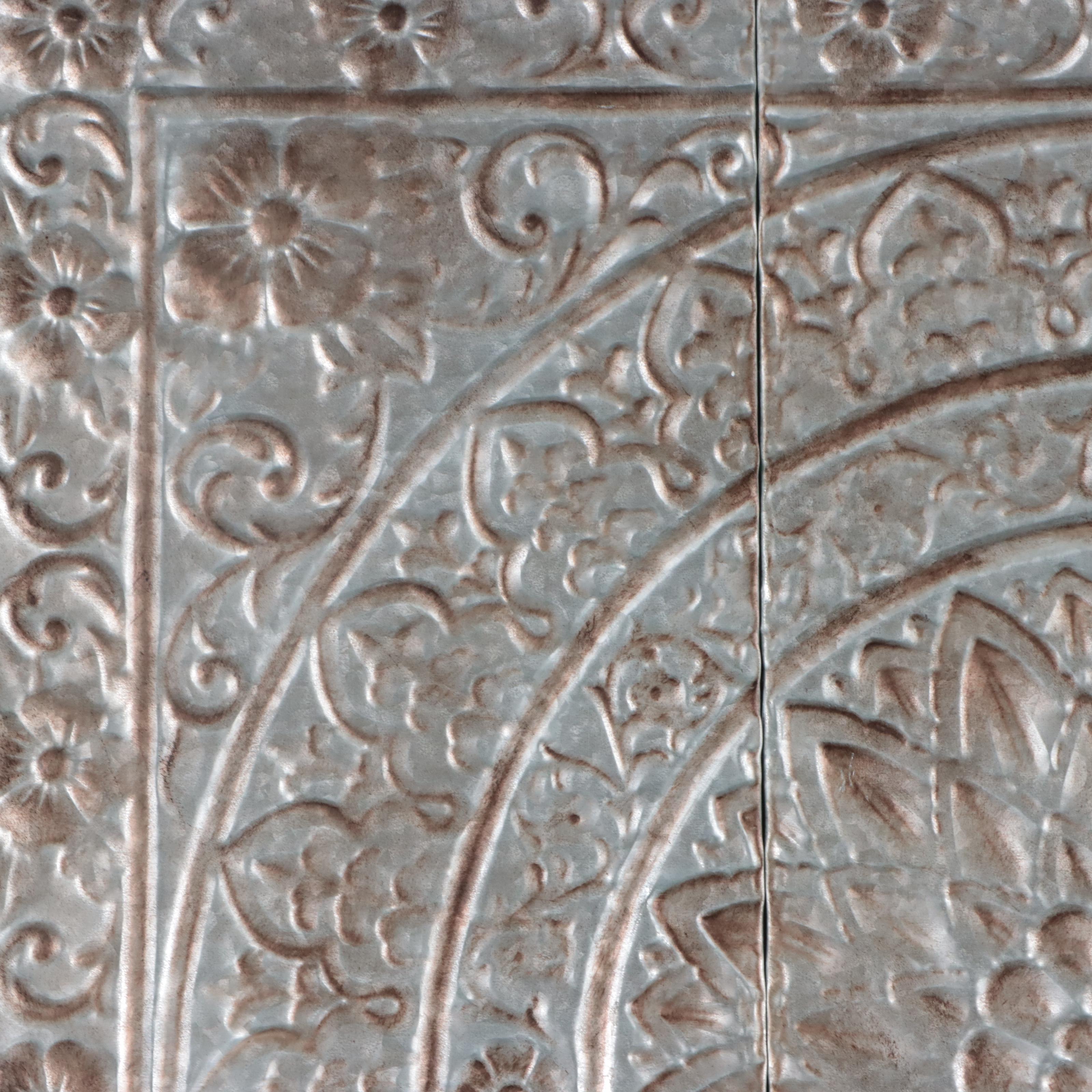 Decorative Embossed Metal Wall Hanging