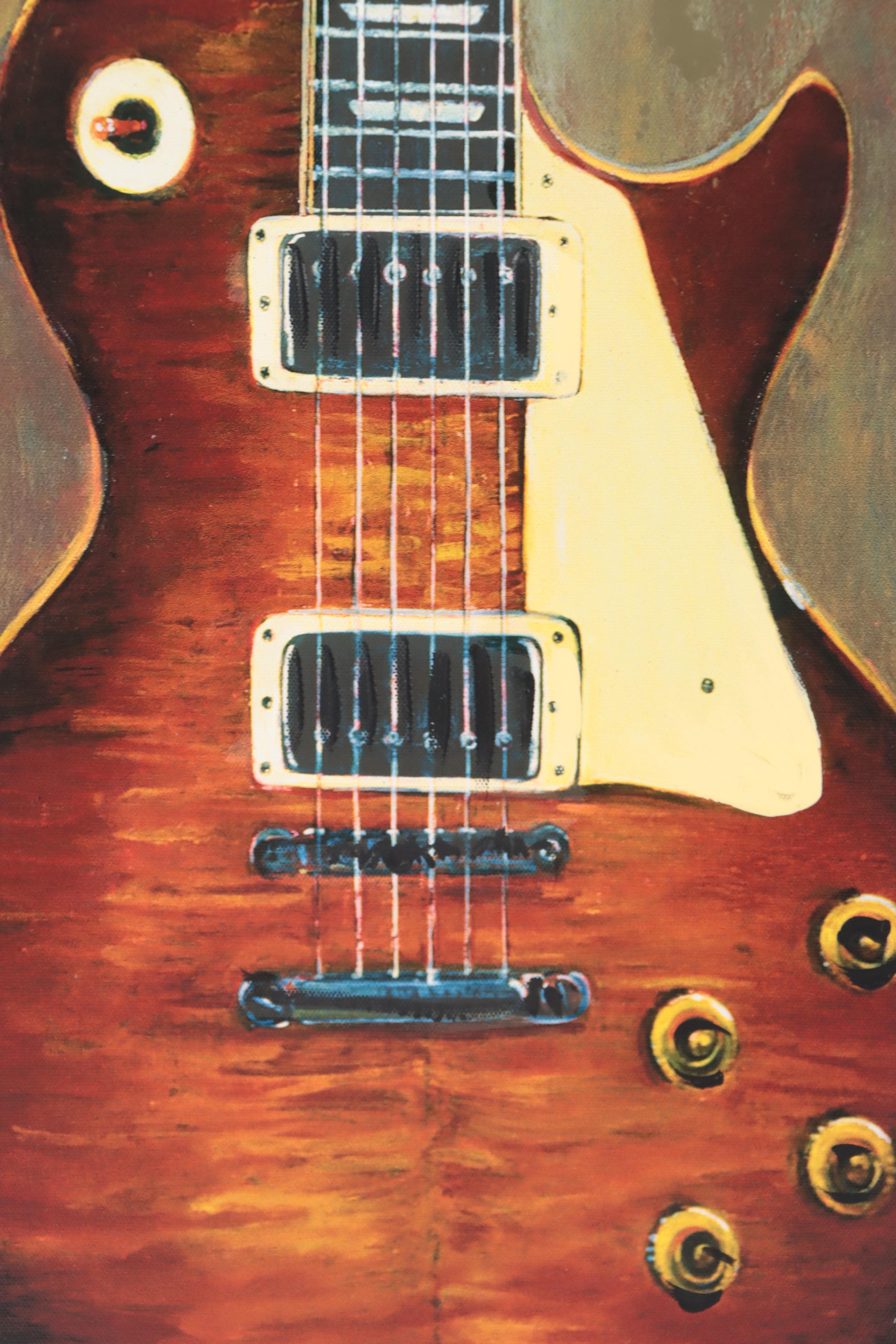Embellished Giclée Wall Hangings of Guitars