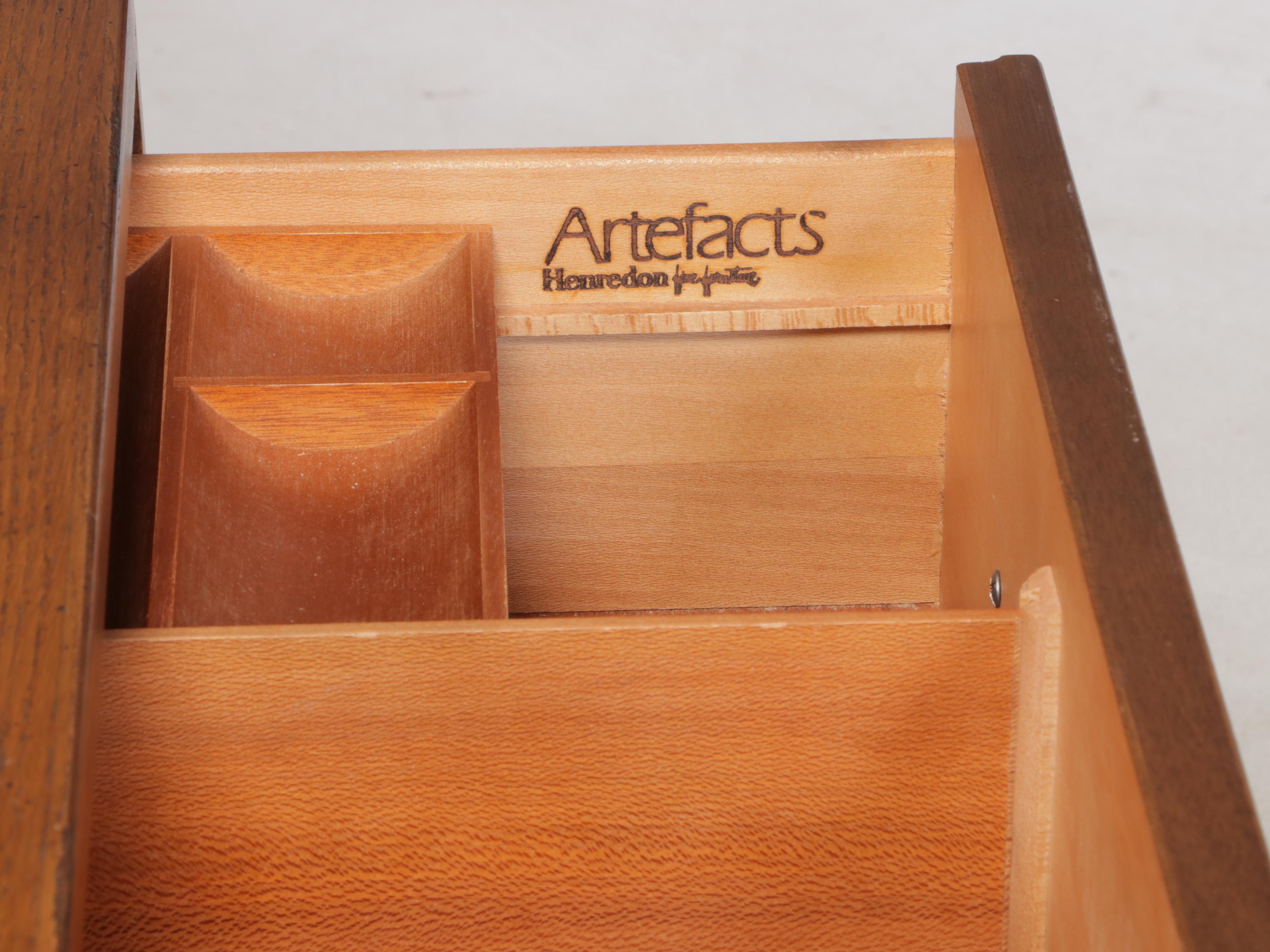 Henredon "Artefacts" Campaign Style Oak and Faux-Bamboo Six-Drawer Dresser