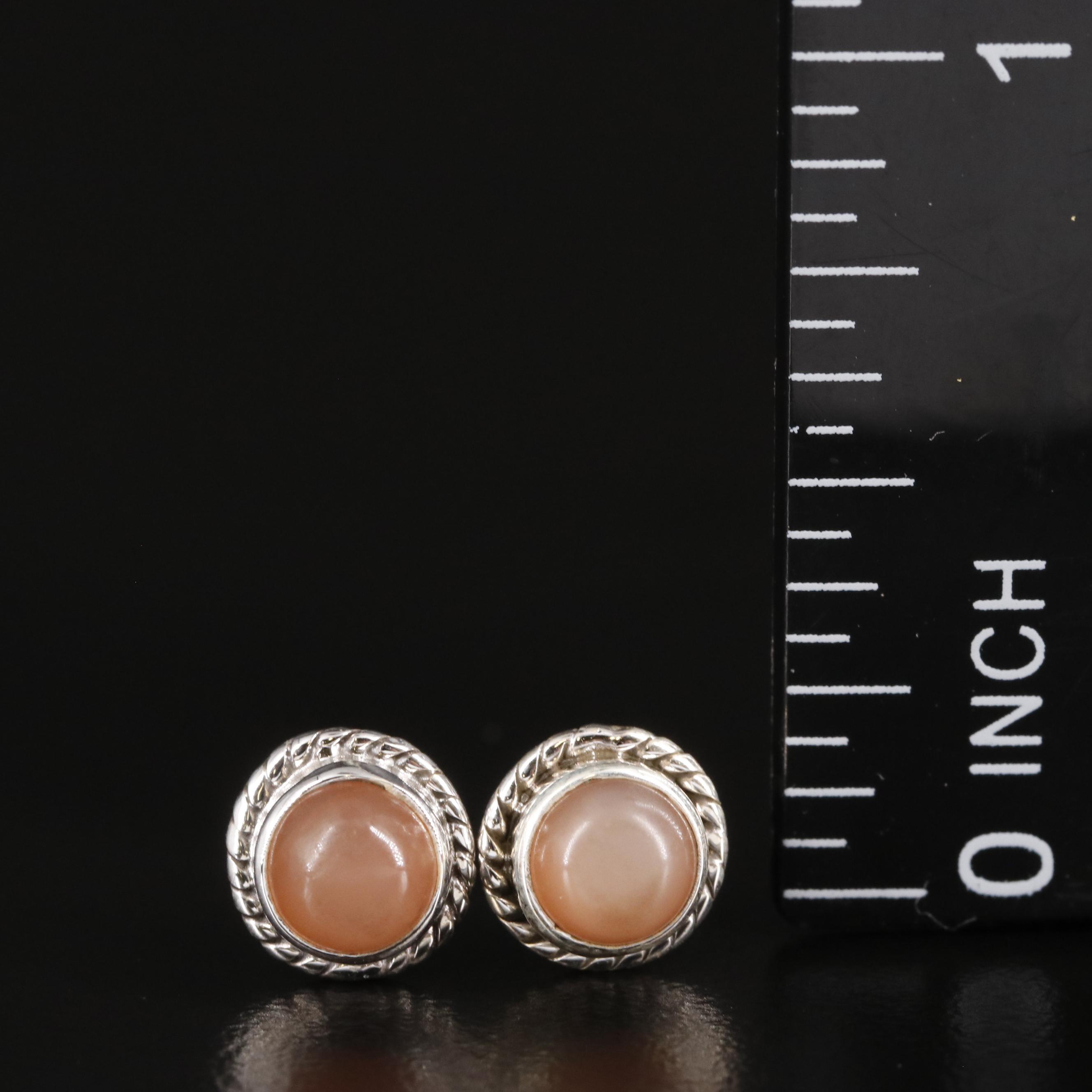 Sterling Moonstone Stud Earrings