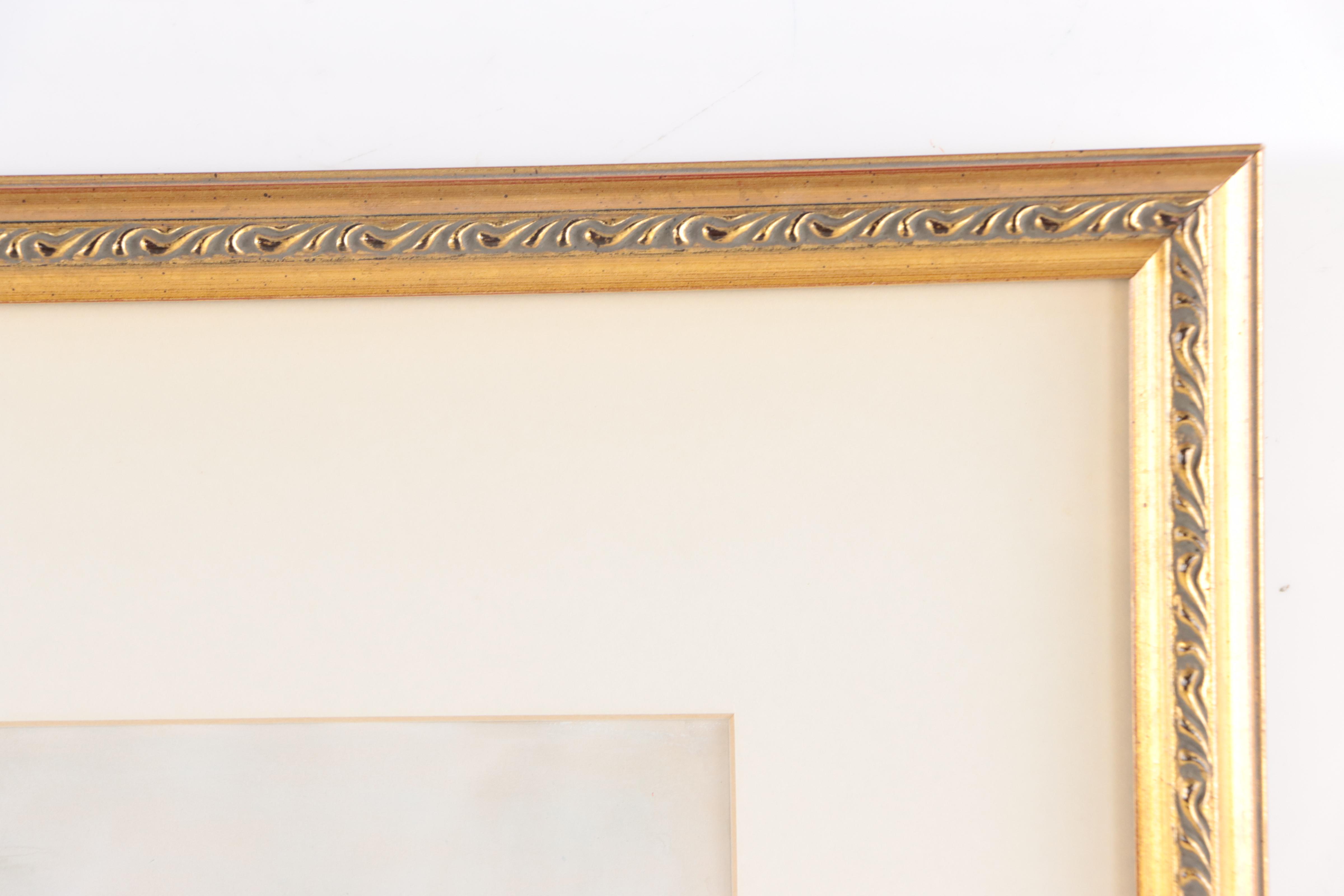 Floral Still Life Gouache Painting, Late 20th Century