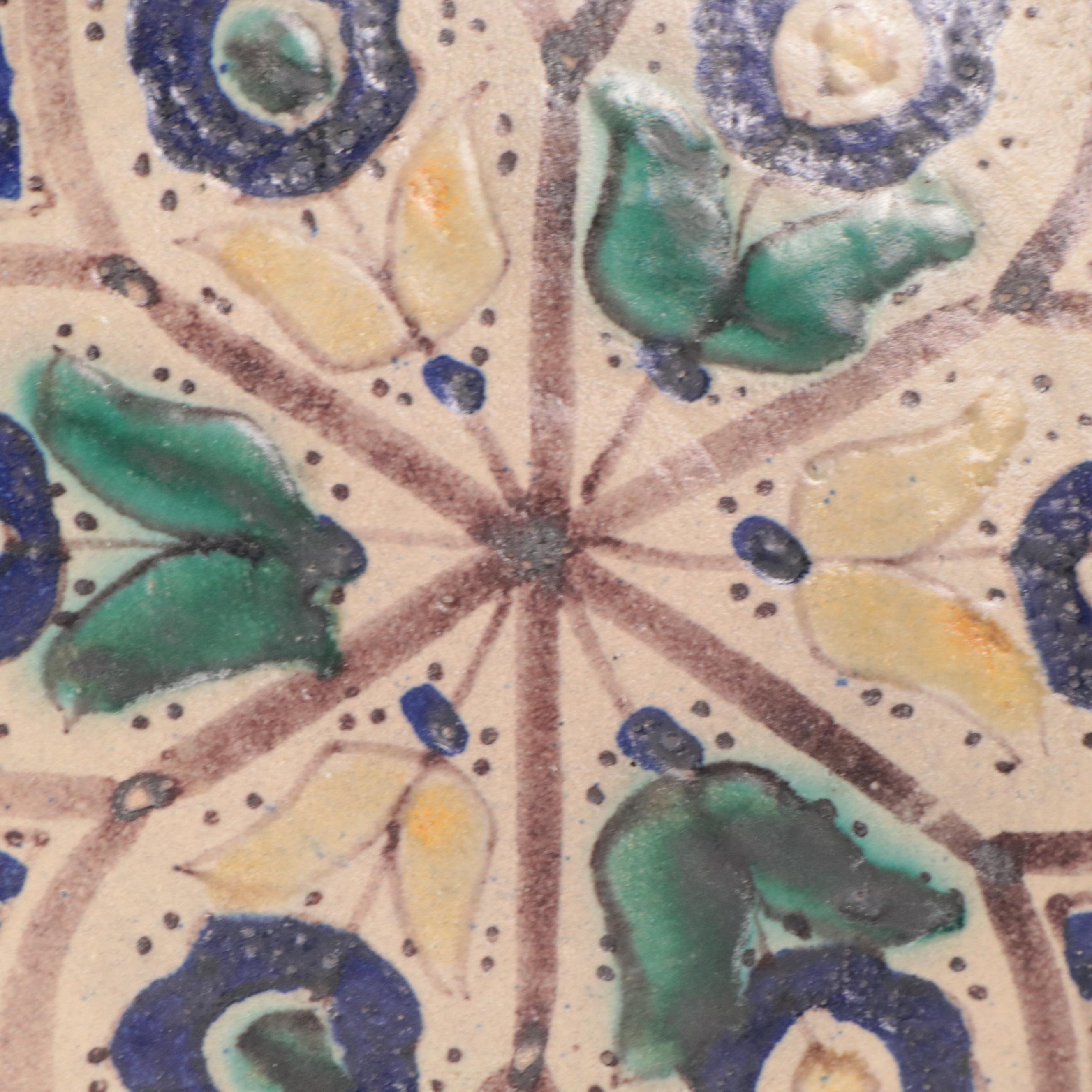 Azeri Painted Stoneware Pottery Dish, Azerbaijan