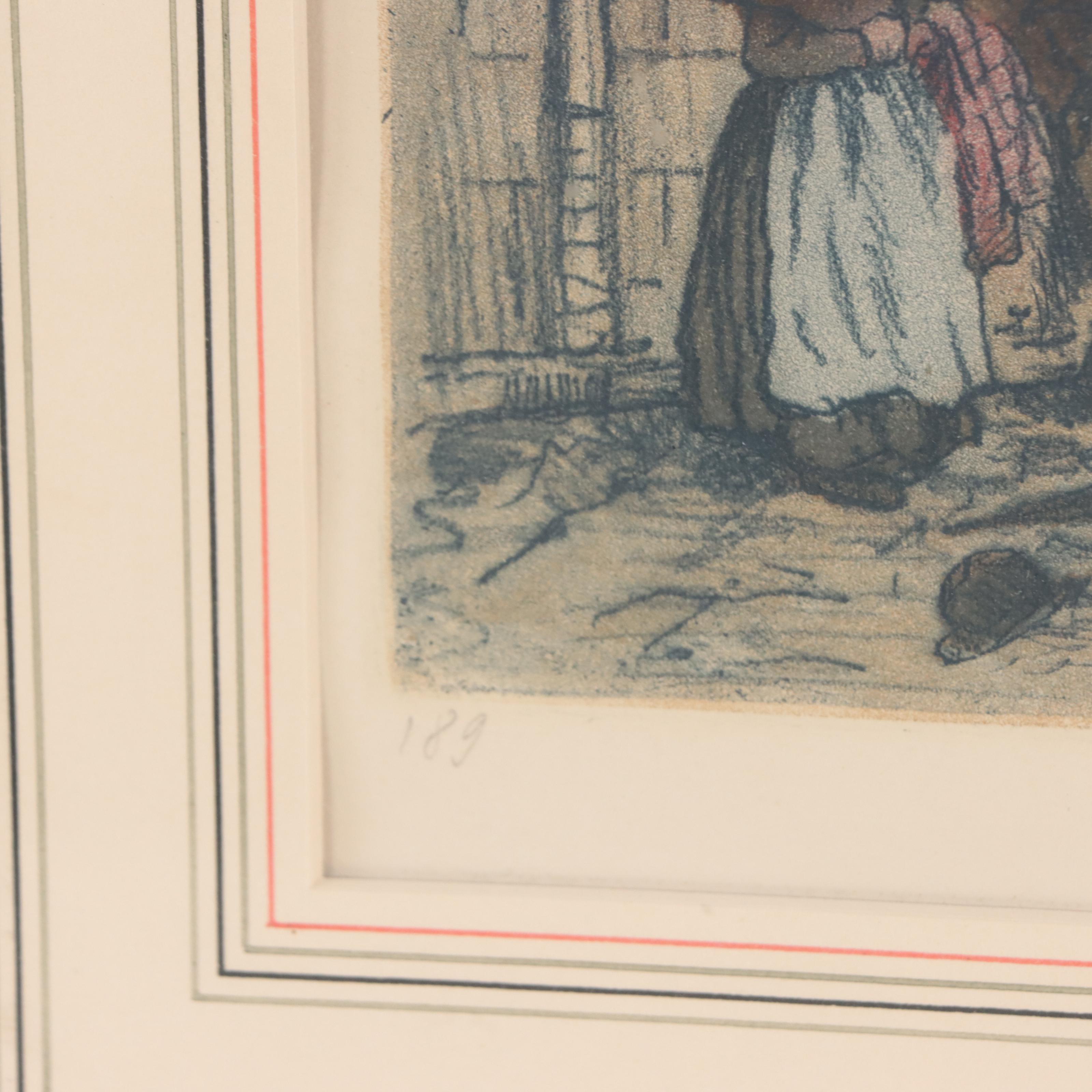 Tavík František Šimon Paris Riverside Genre Aquatint