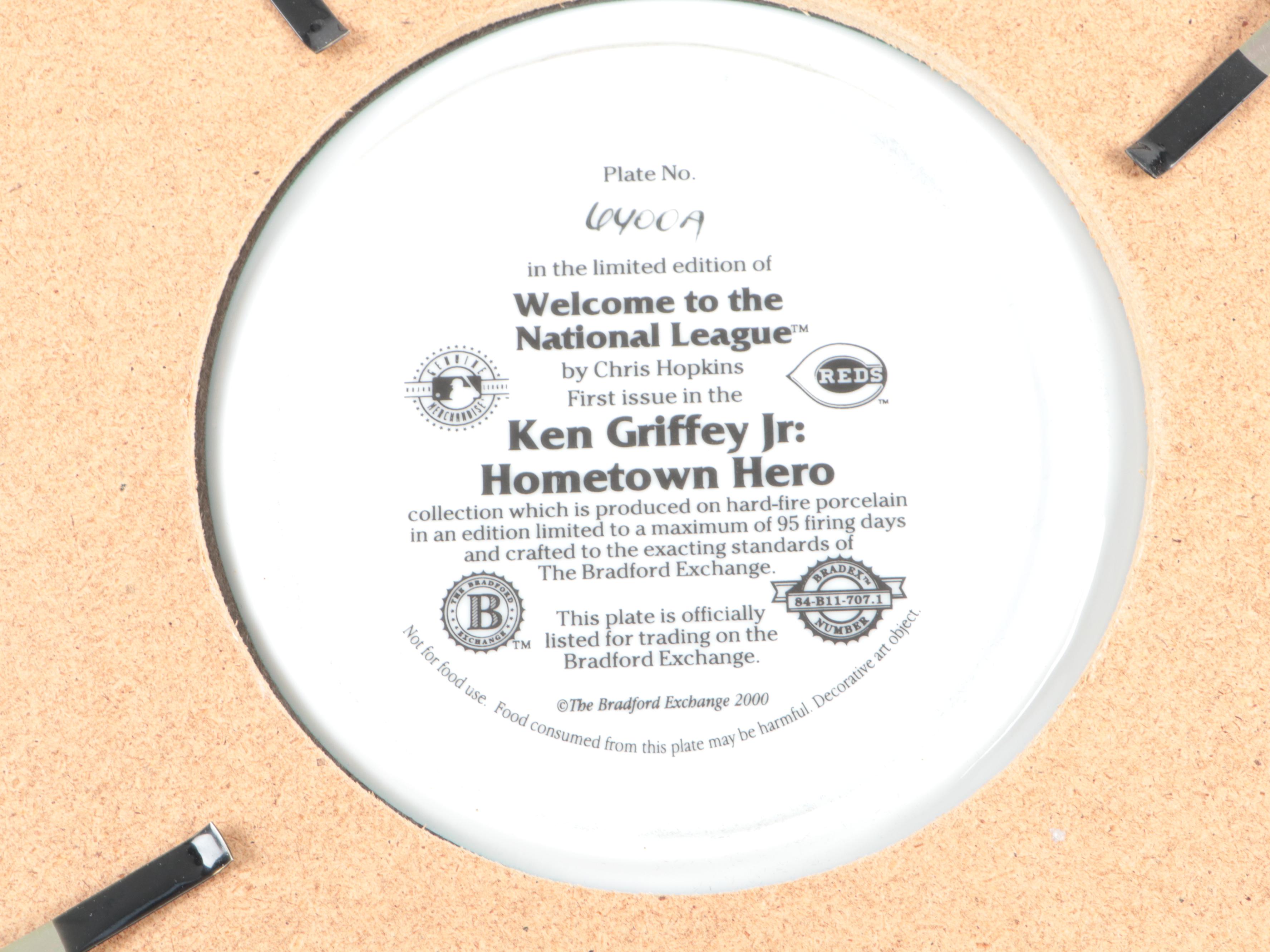 Bradford Exchange Ken Griffey Jr. Signed Cincinnati Reds Collector Plate, 2000