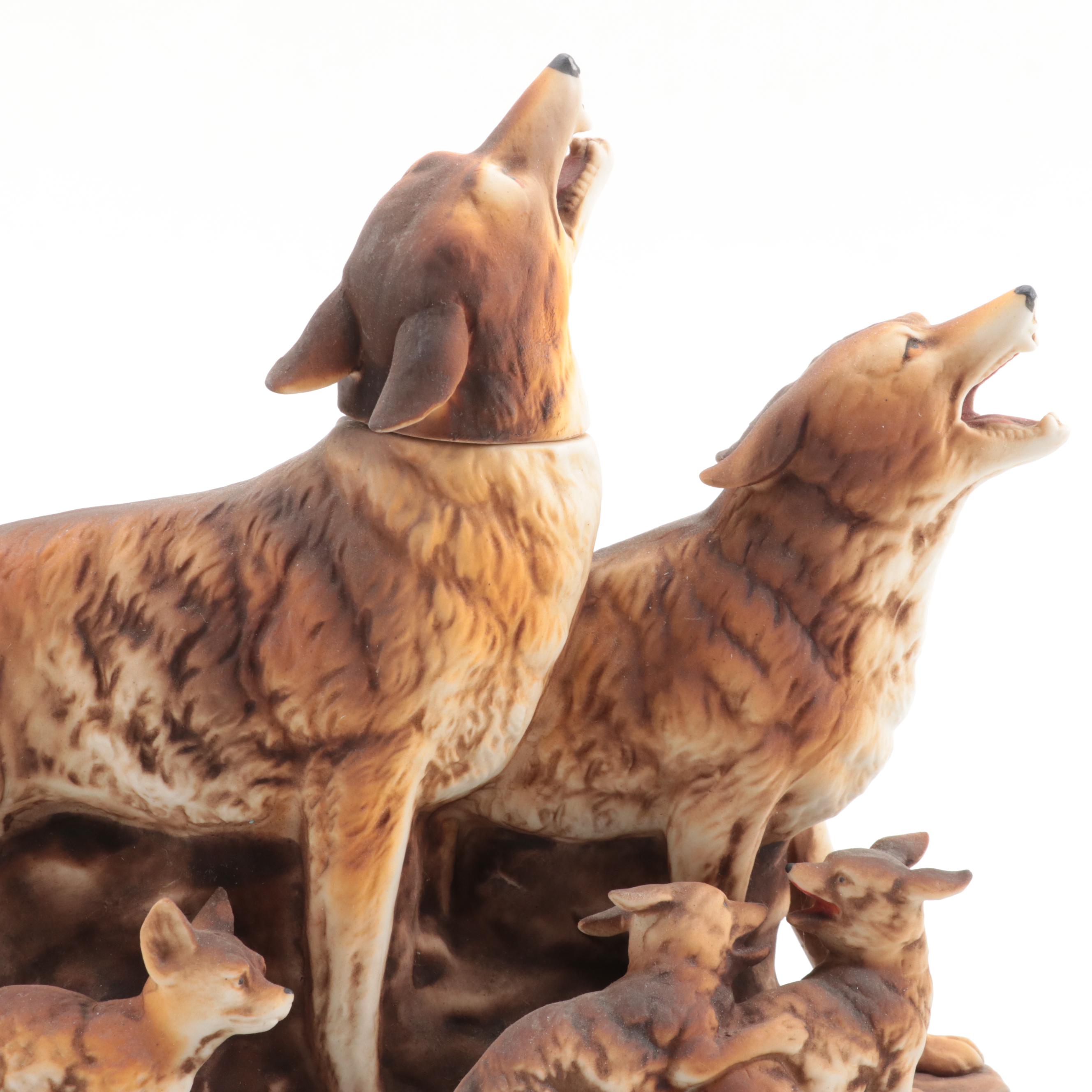 Ski Country Limited Edition Figural Ceramic Bourbon Decanters, Late 20th Century