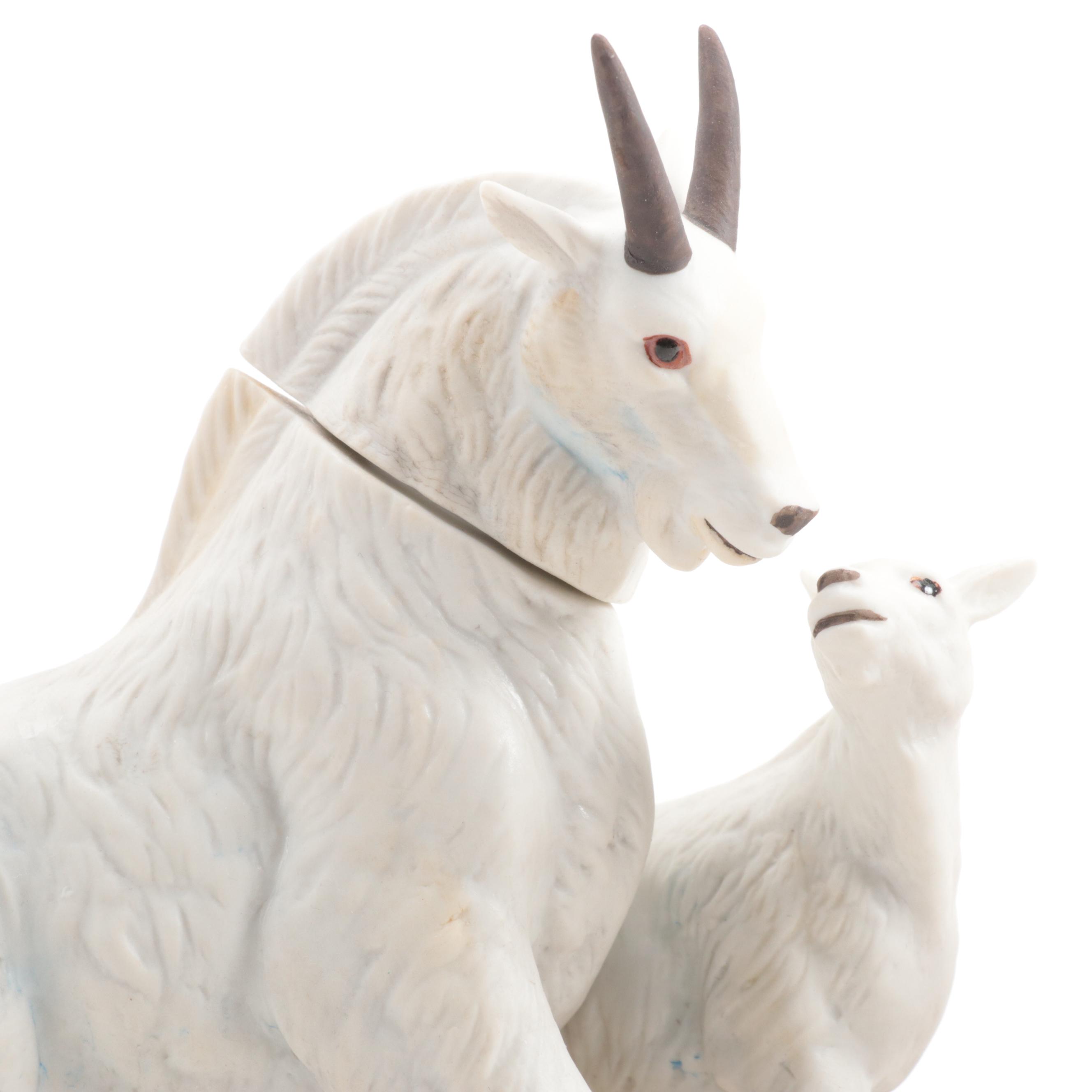 Ski Country Limited Edition Figural Ceramic Bourbon Decanters, Late 20th Century