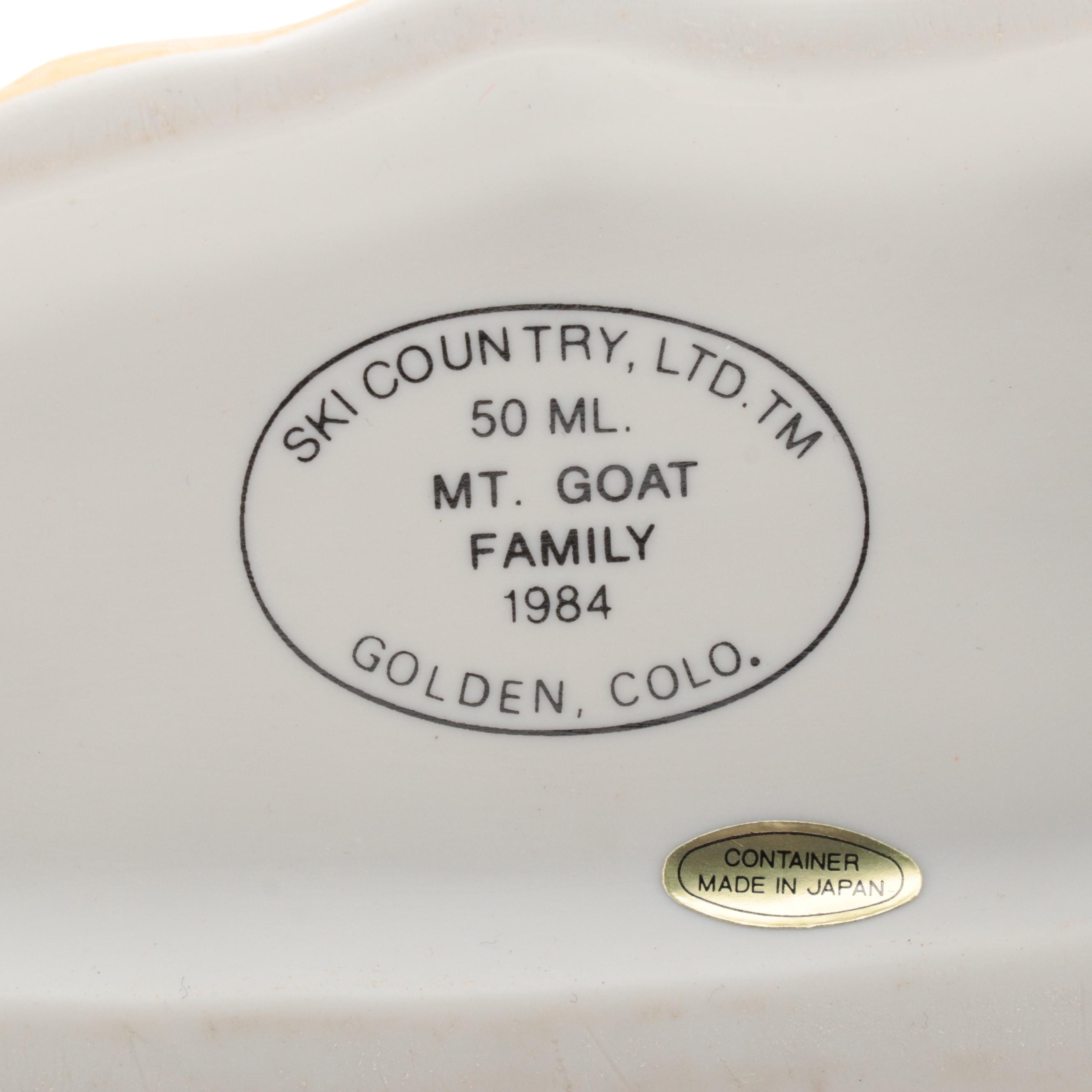 Ski Country Limited Edition Figural Ceramic Bourbon Decanters, Late 20th Century