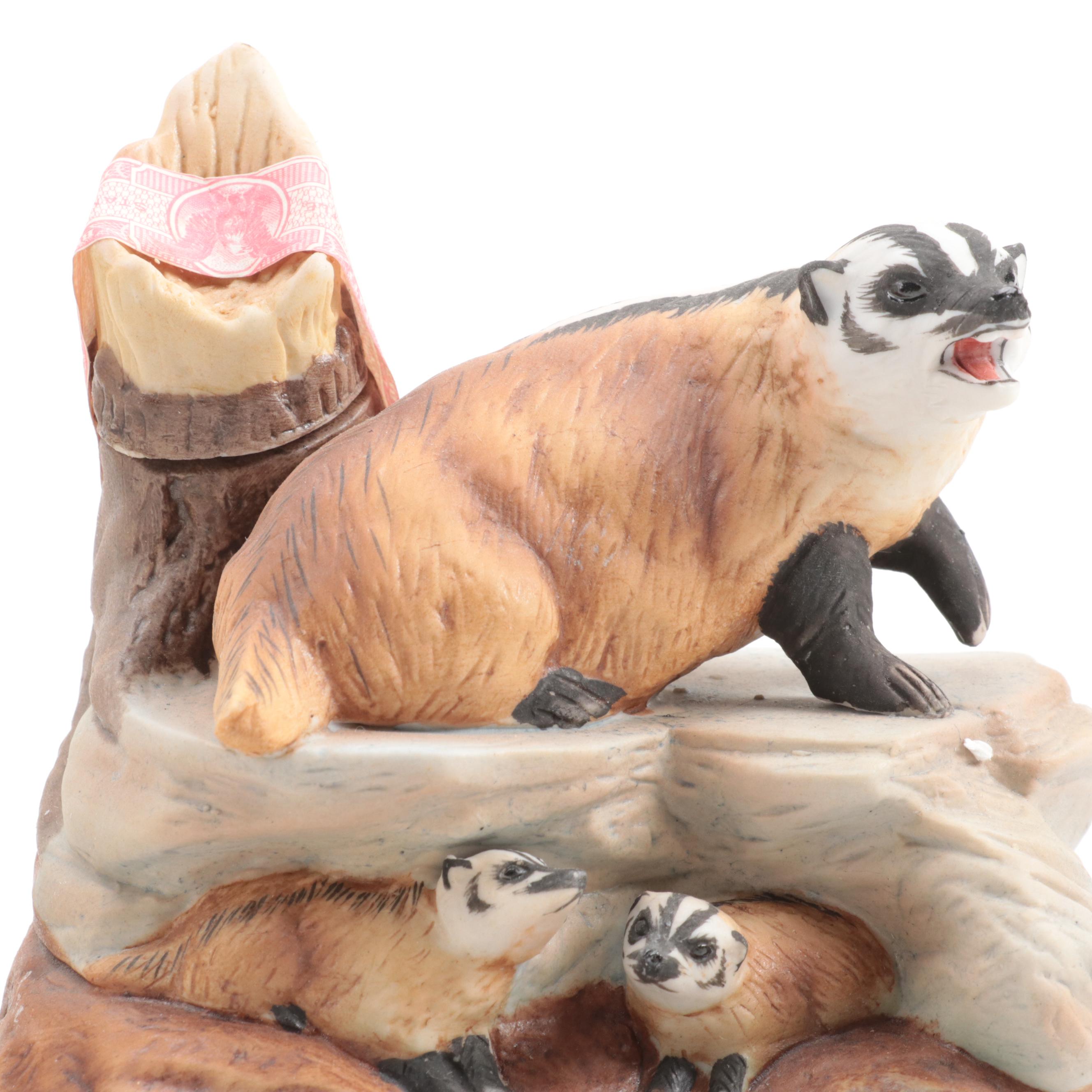 Ski Country Limited Edition Figural Ceramic Bourbon Decanters, Late 20th Century