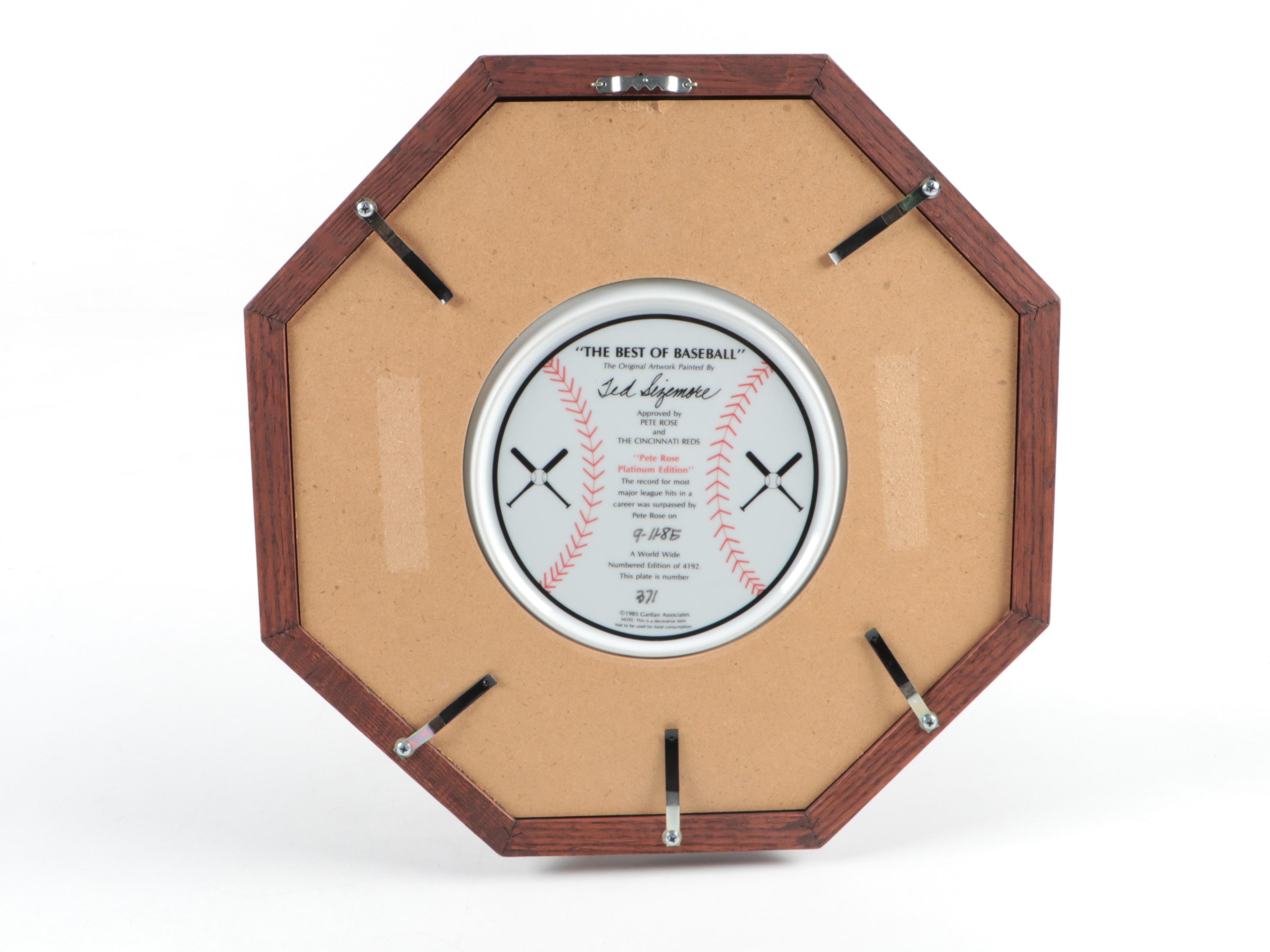 Gartlan Pete Rose Signed Cincinnati Reds "Best of Baseball" Plate, 1985