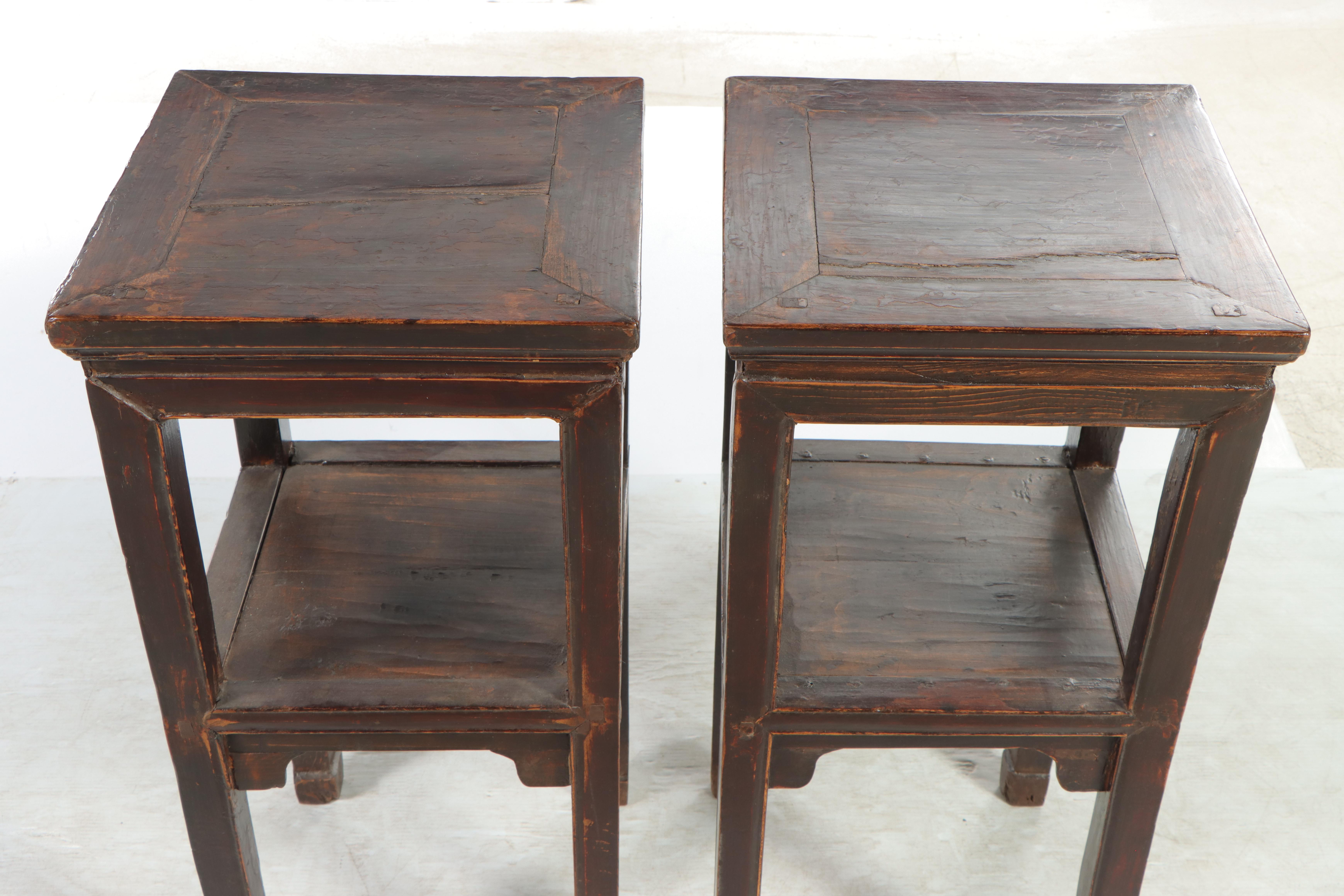 Pair of Chinese Hardwood Plant Stands
