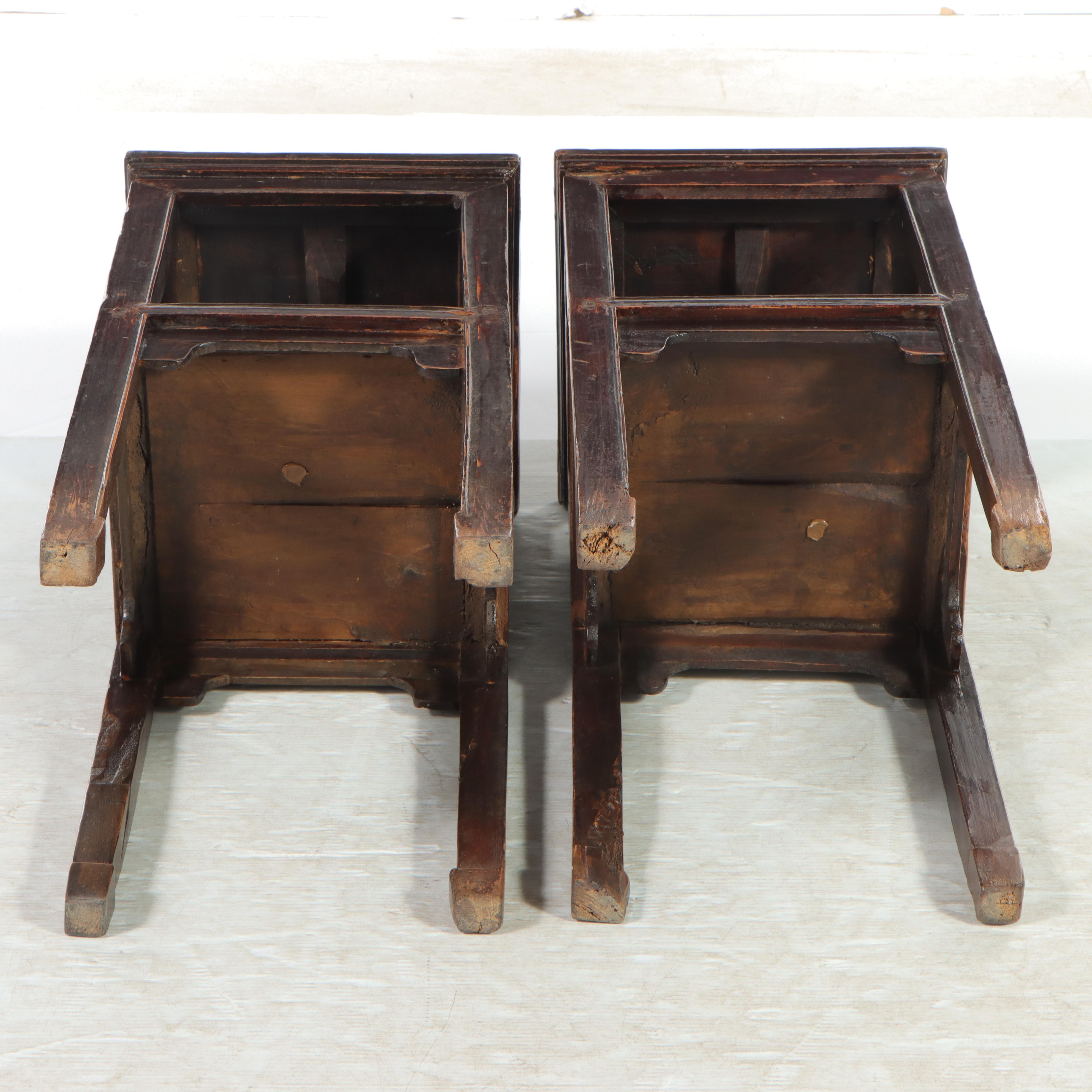 Pair of Chinese Hardwood Plant Stands