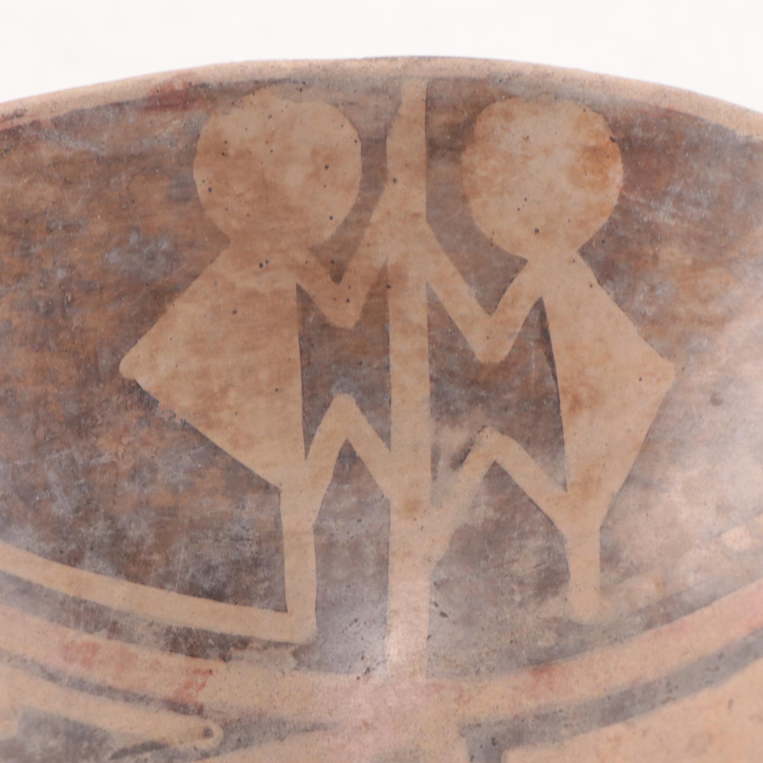 Nariño Pre-Columbian Footed Pottery Bowl With Monkey Motif, 500-1000 C.E.