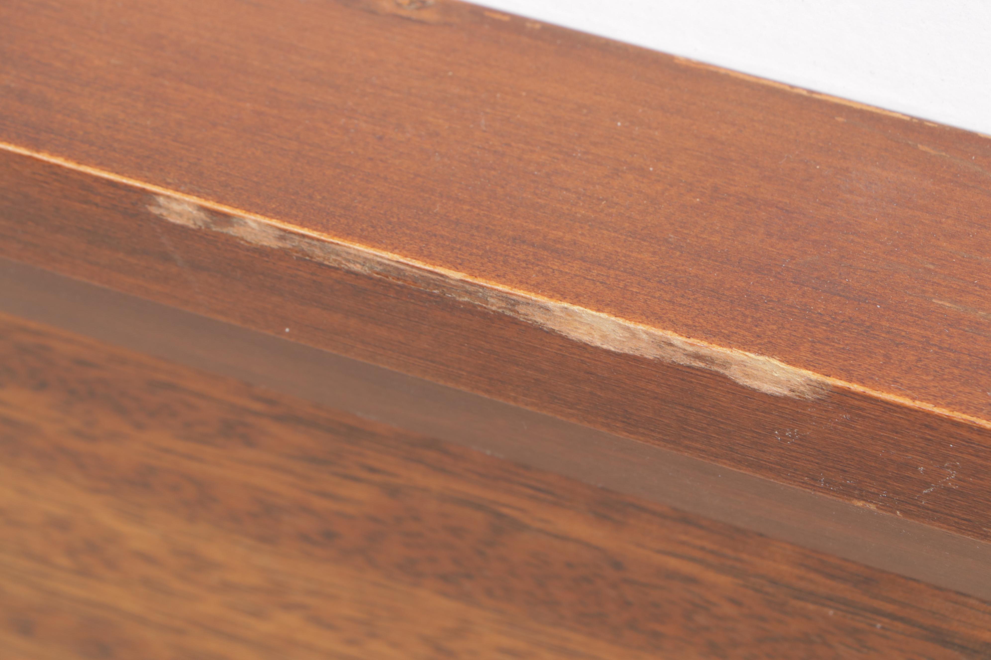 Milo Baughman for Drexel "Perspective" Mindoro Wood Nightstands & Full Headboard