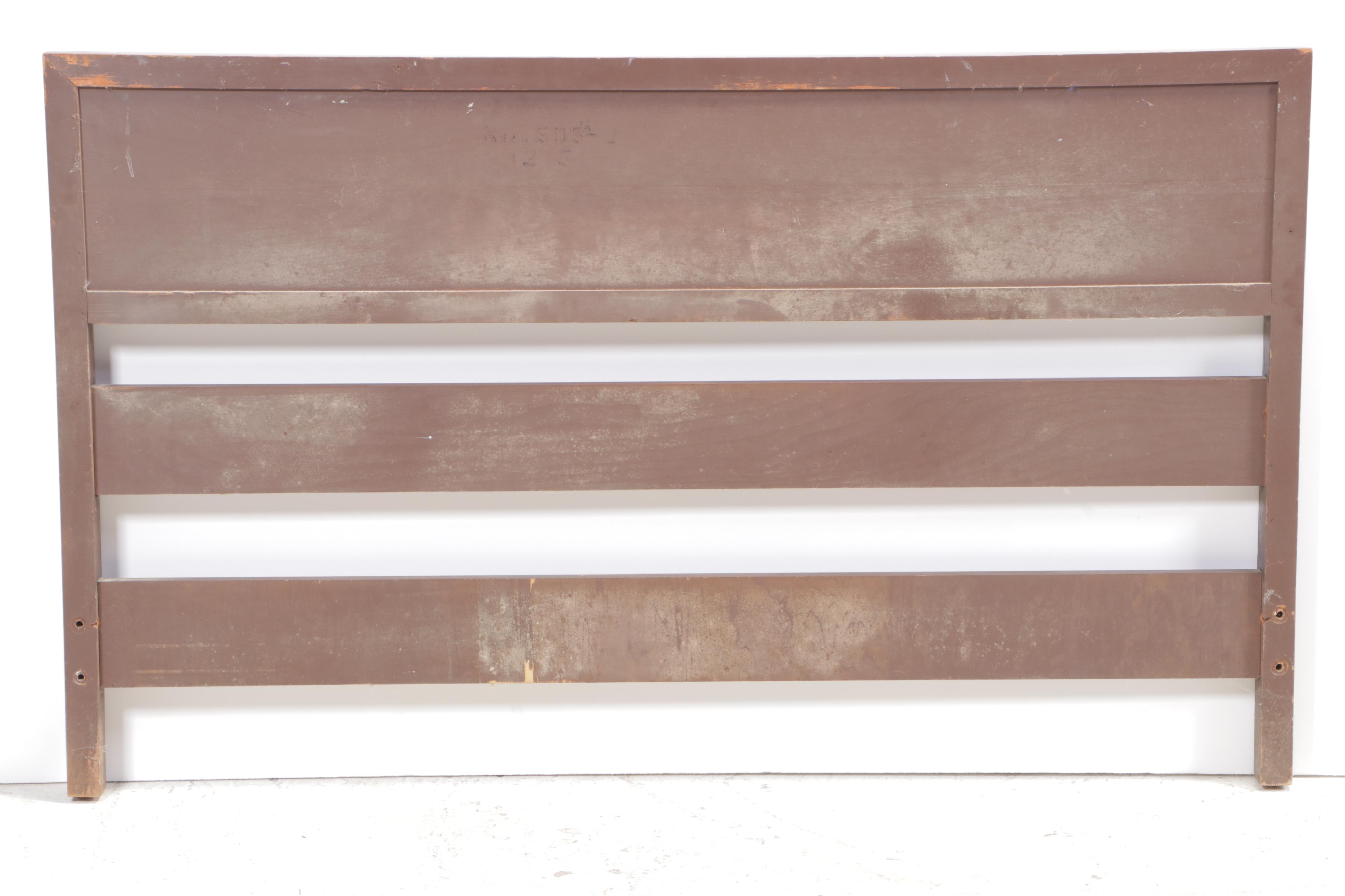 Milo Baughman for Drexel "Perspective" Mindoro Wood Nightstands & Full Headboard