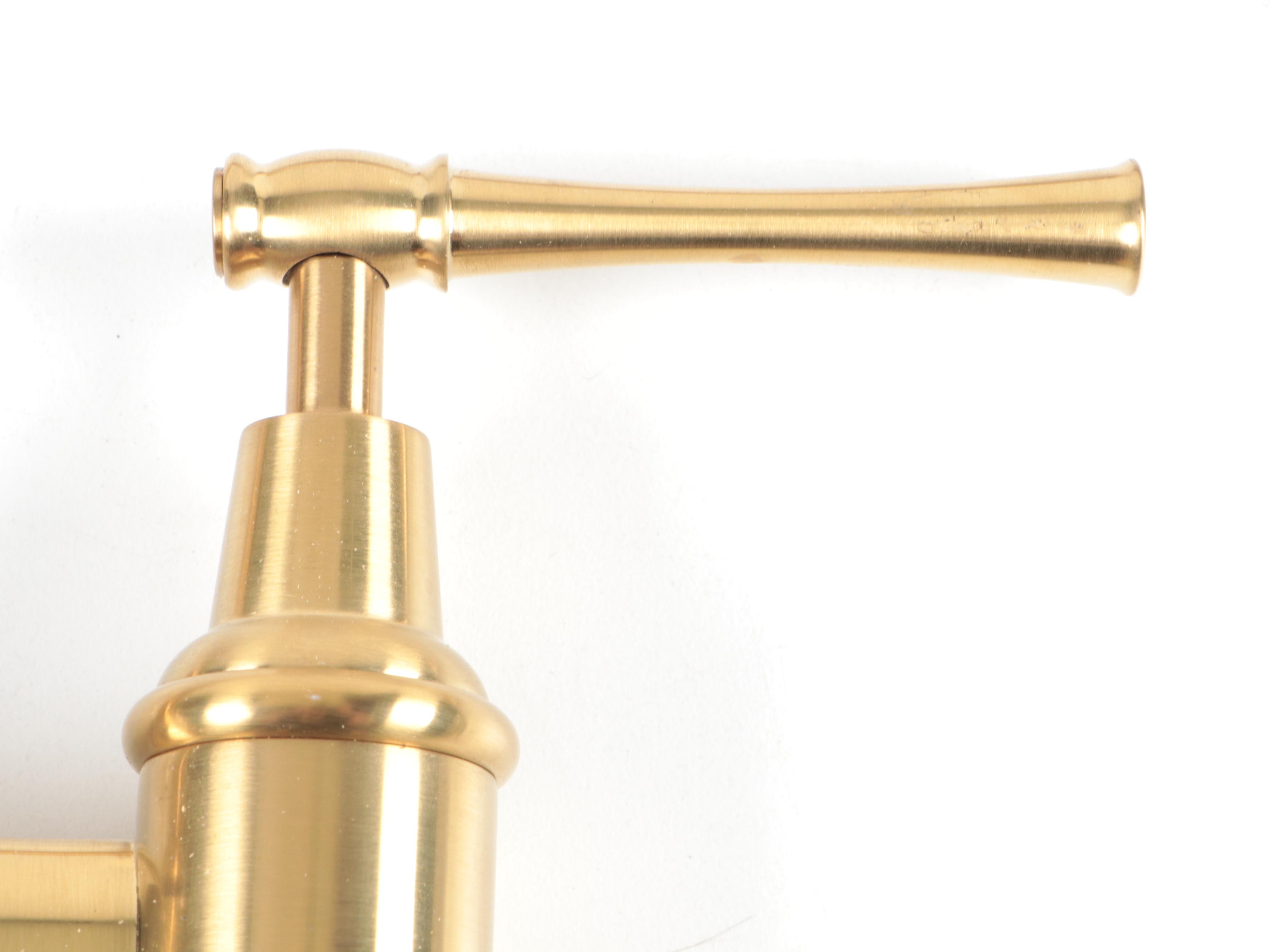 Brushed Gold Finish Pull-Down Bridge Kitchen Faucet with Basket Strainer