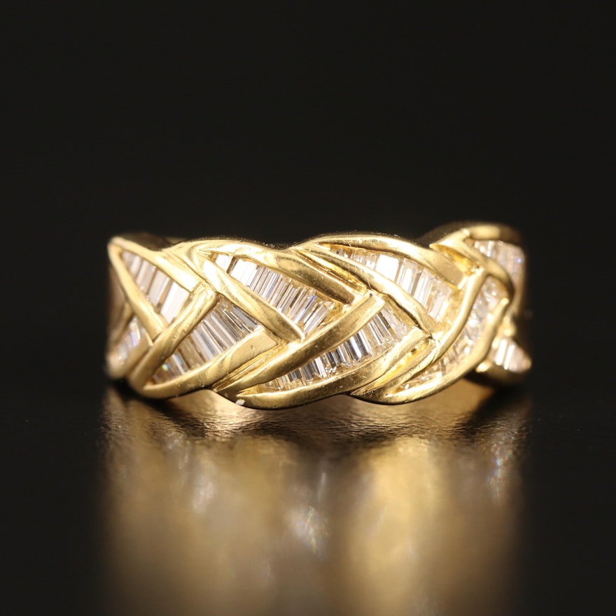 18K 0.93 CTW Diamond Braided Ring