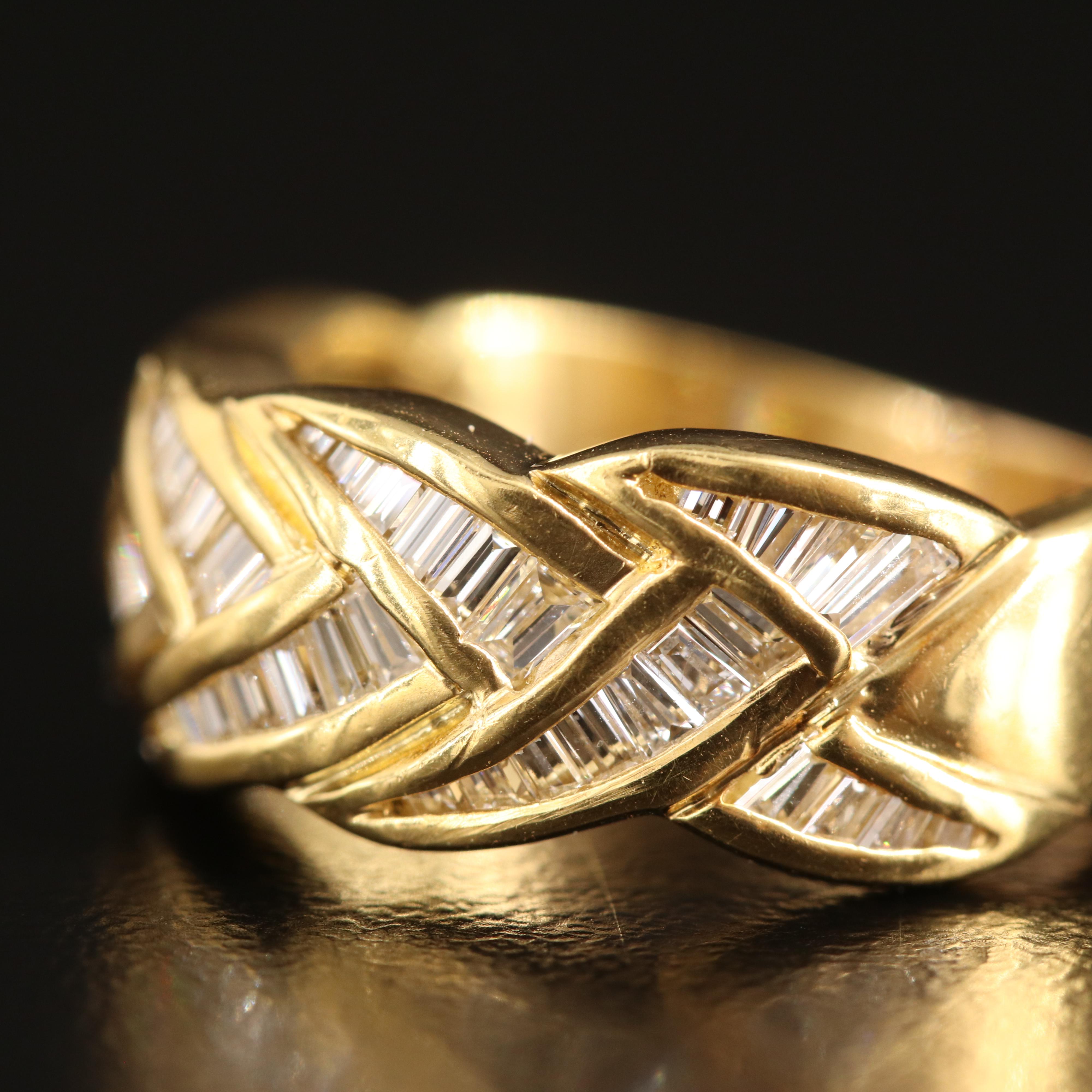 18K 0.93 CTW Diamond Braided Ring