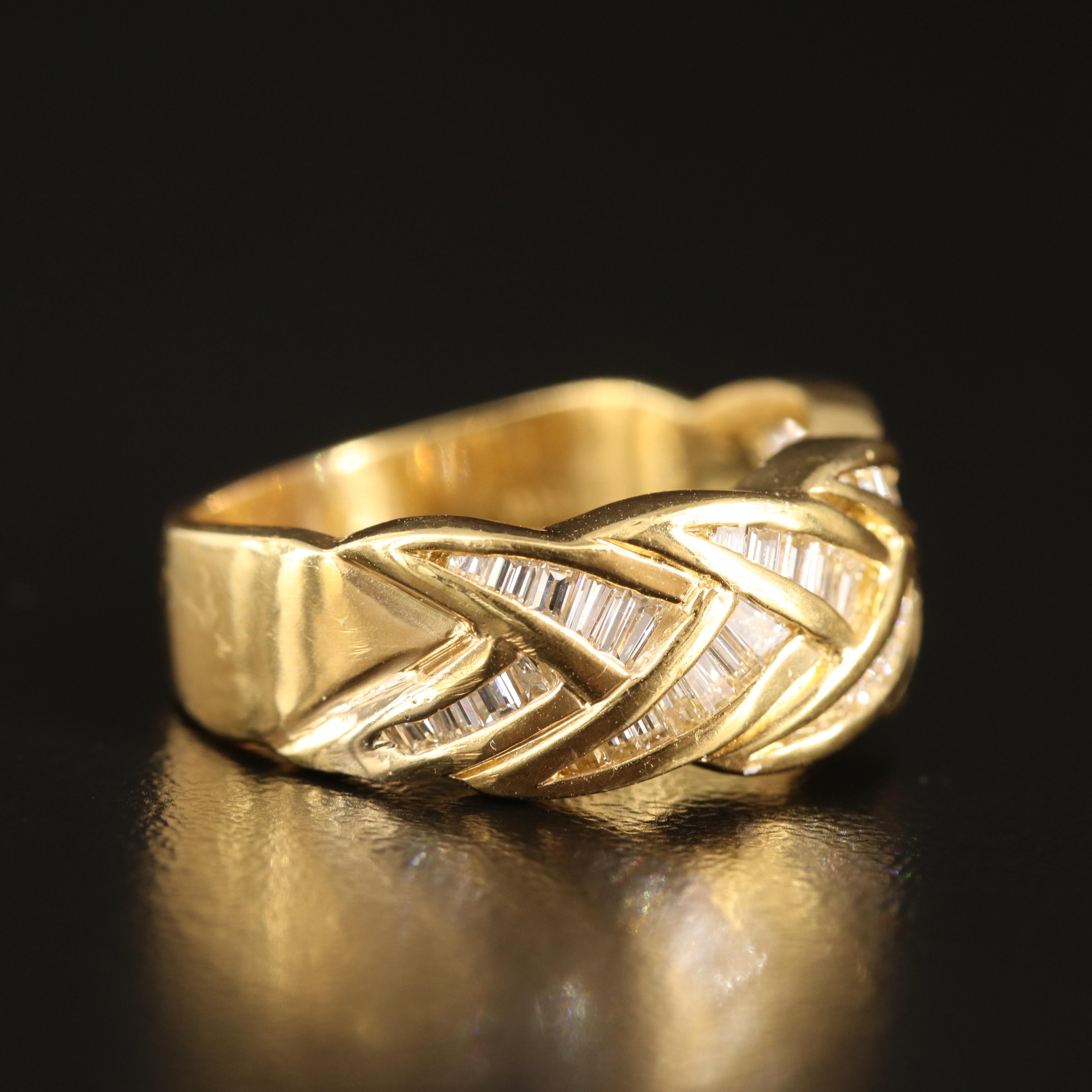 18K 0.93 CTW Diamond Braided Ring