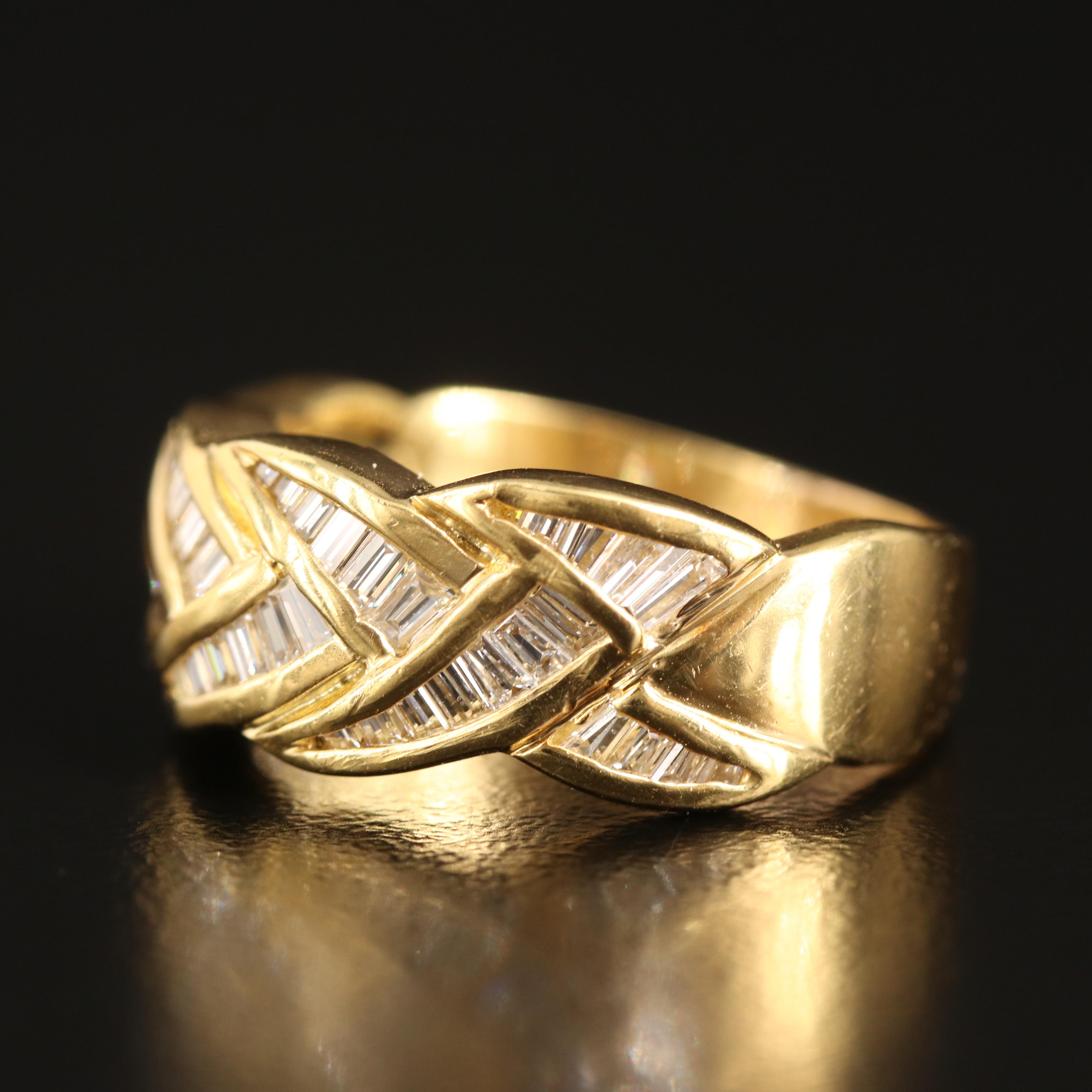 18K 0.93 CTW Diamond Braided Ring