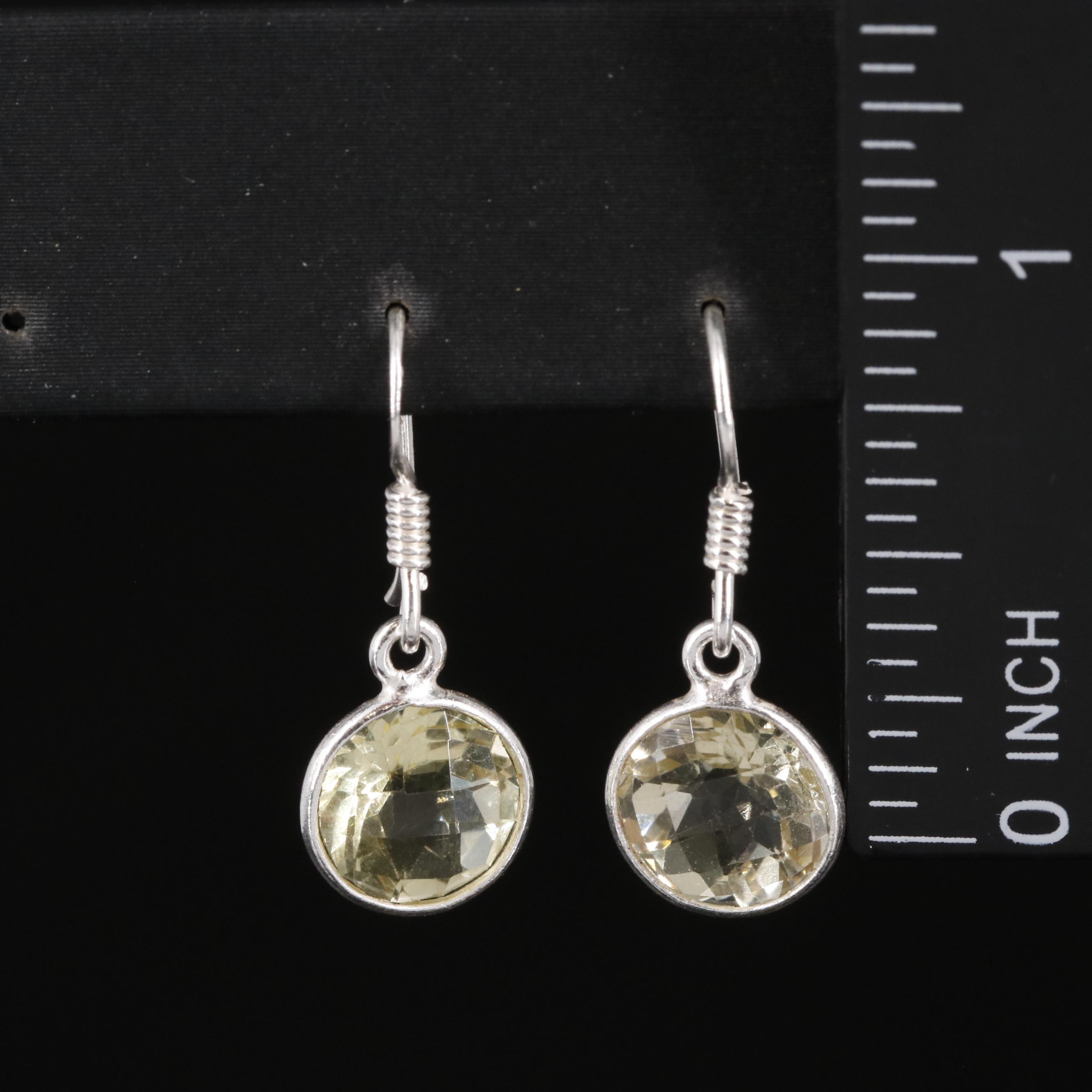 Sterling and Citrine Drop Earrings