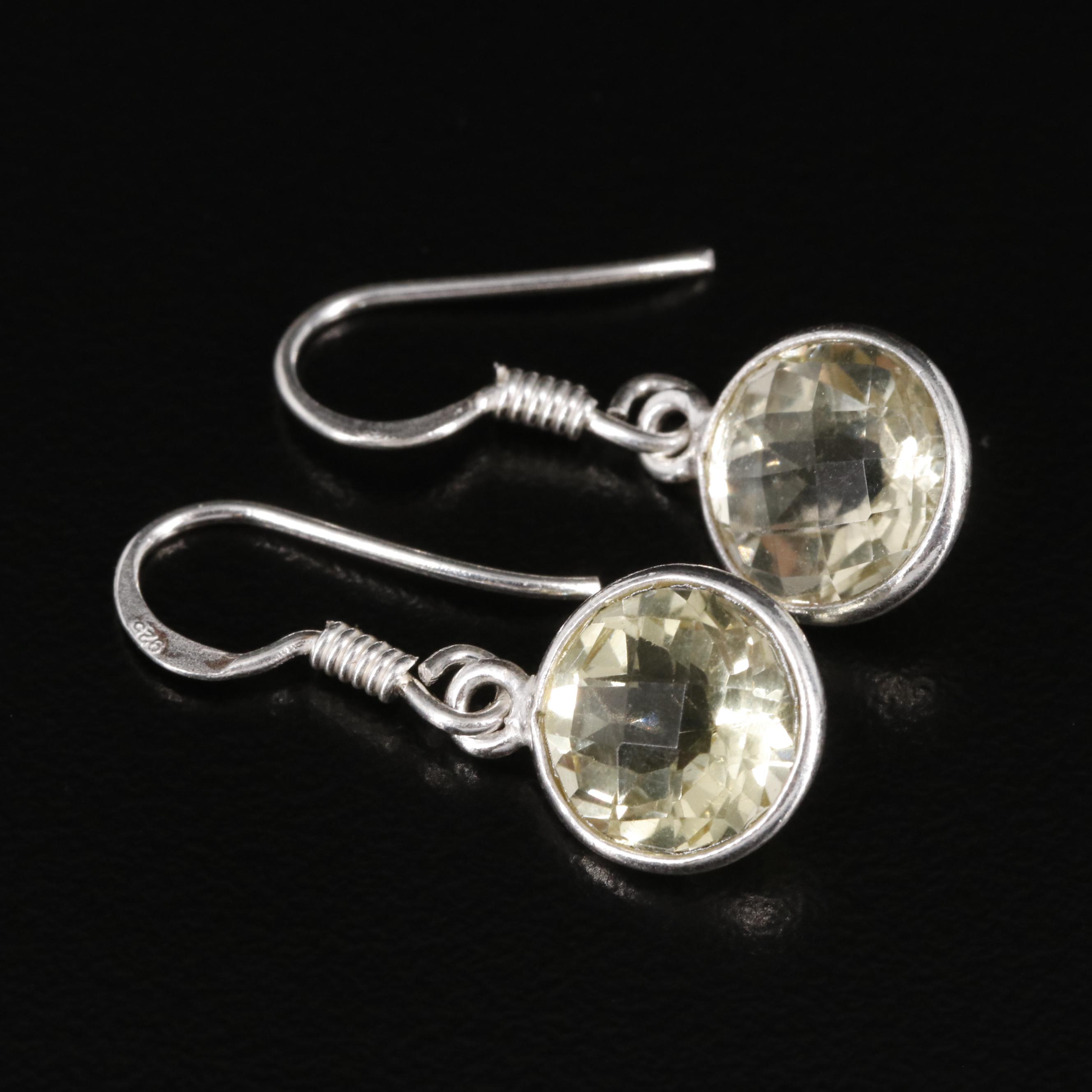 Sterling and Citrine Drop Earrings