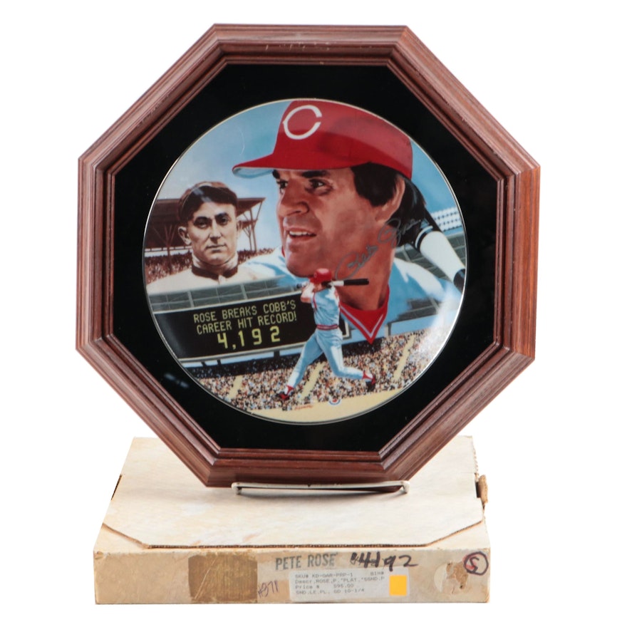 Gartlan Pete Rose Signed Cincinnati Reds "Best of Baseball" Plate, 1985