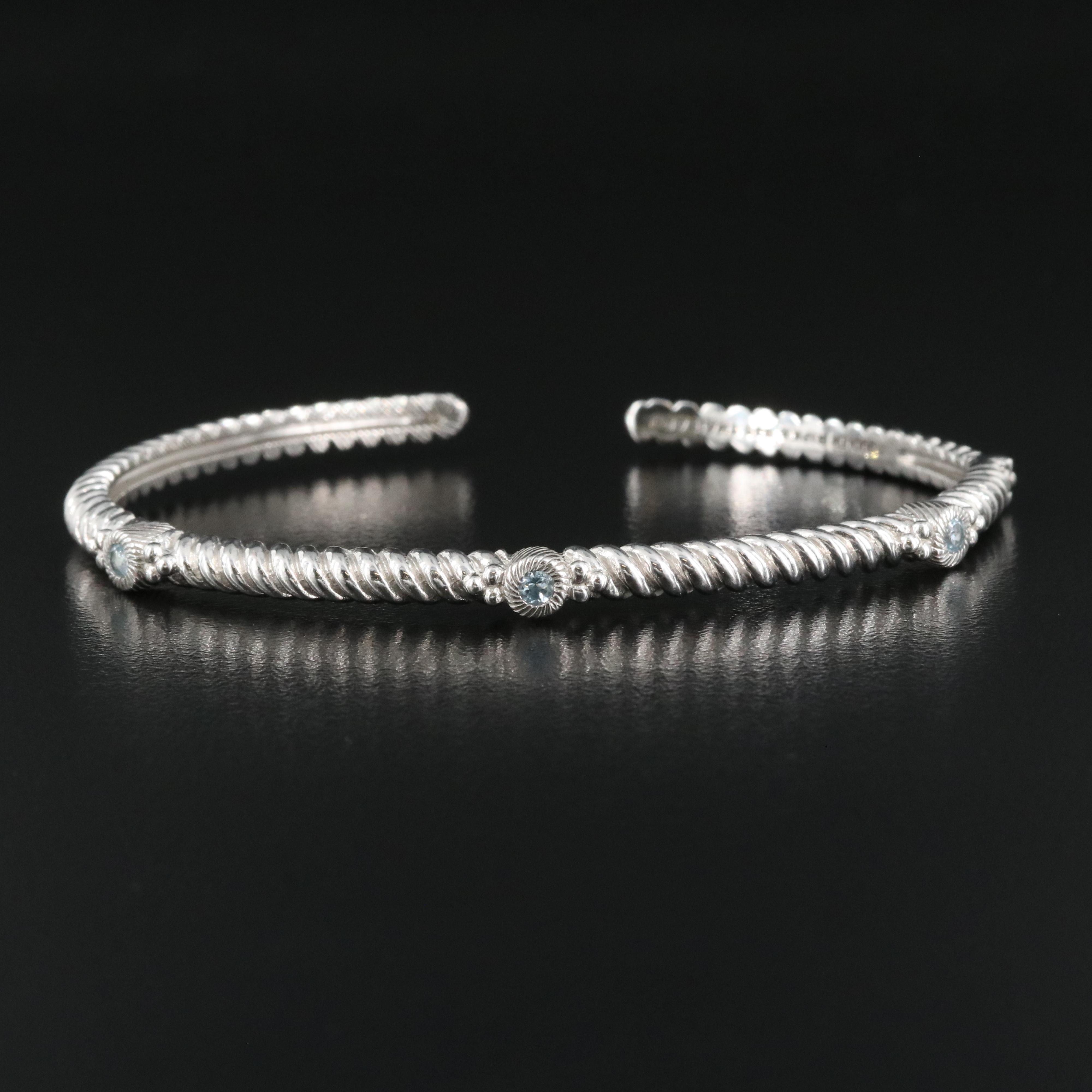 Judith Ripka Sterling Topaz Kick Cuff